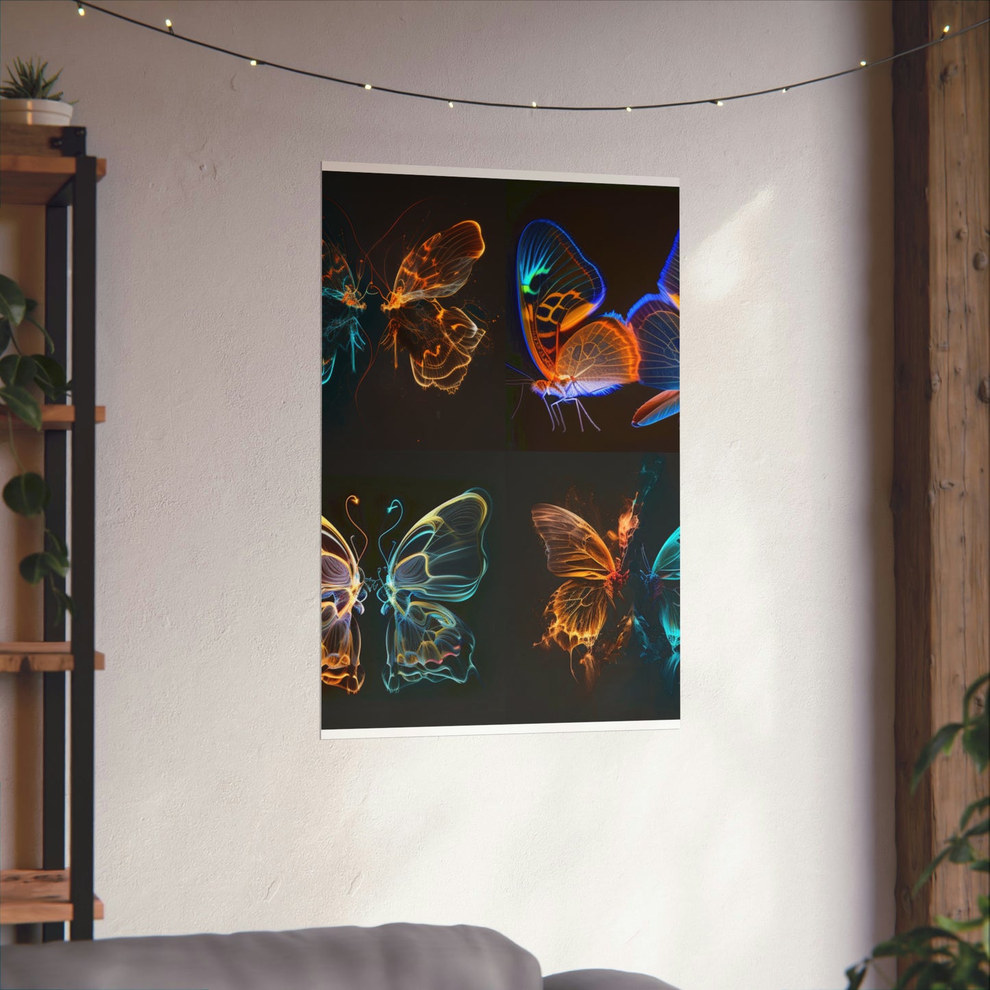 Premium Matte Vertical Posters Neon Glo Butterfly 5