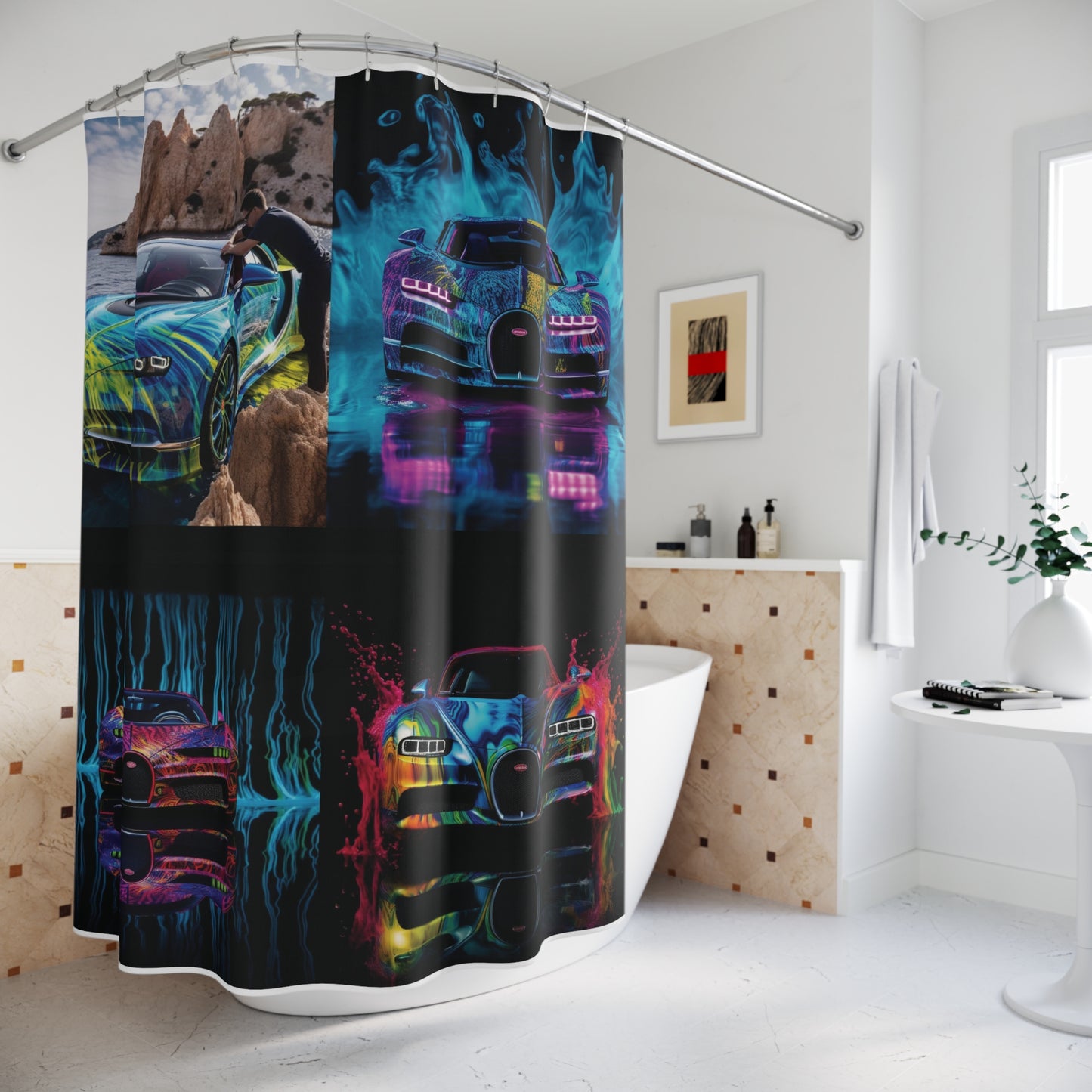Polyester Shower Curtain Bugatti Water 5