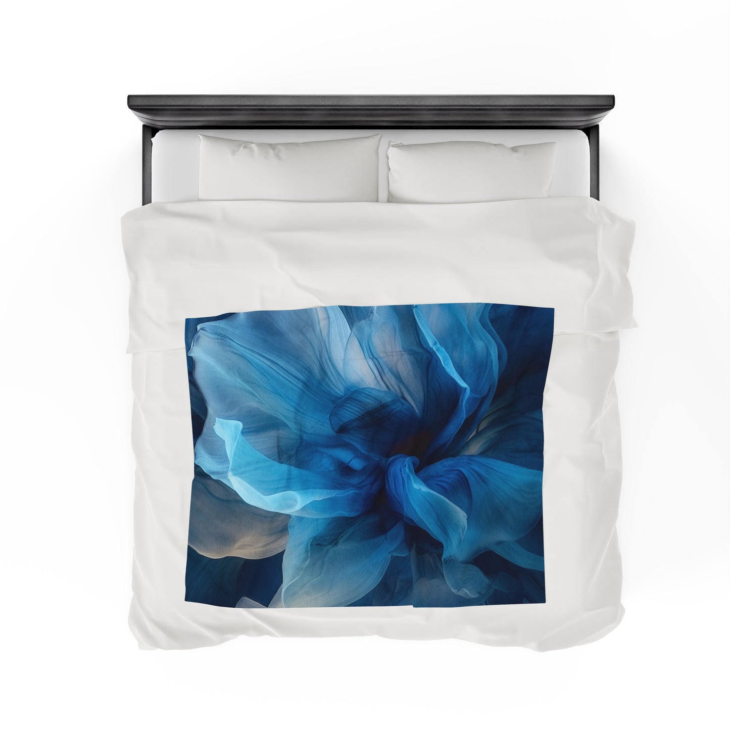 Velveteen Plush Blanket Blue Tluip Abstract 2