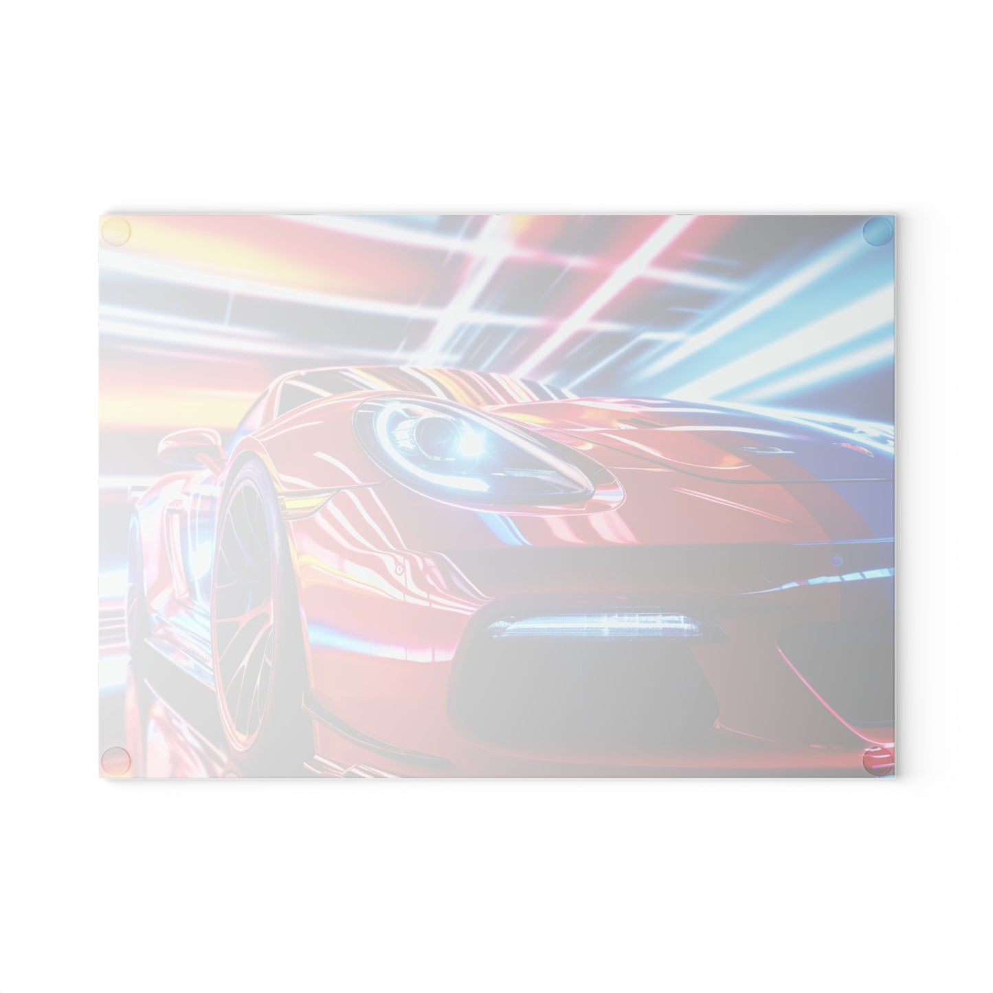 Glass Cutting Board Macro Flag Ferrari 1