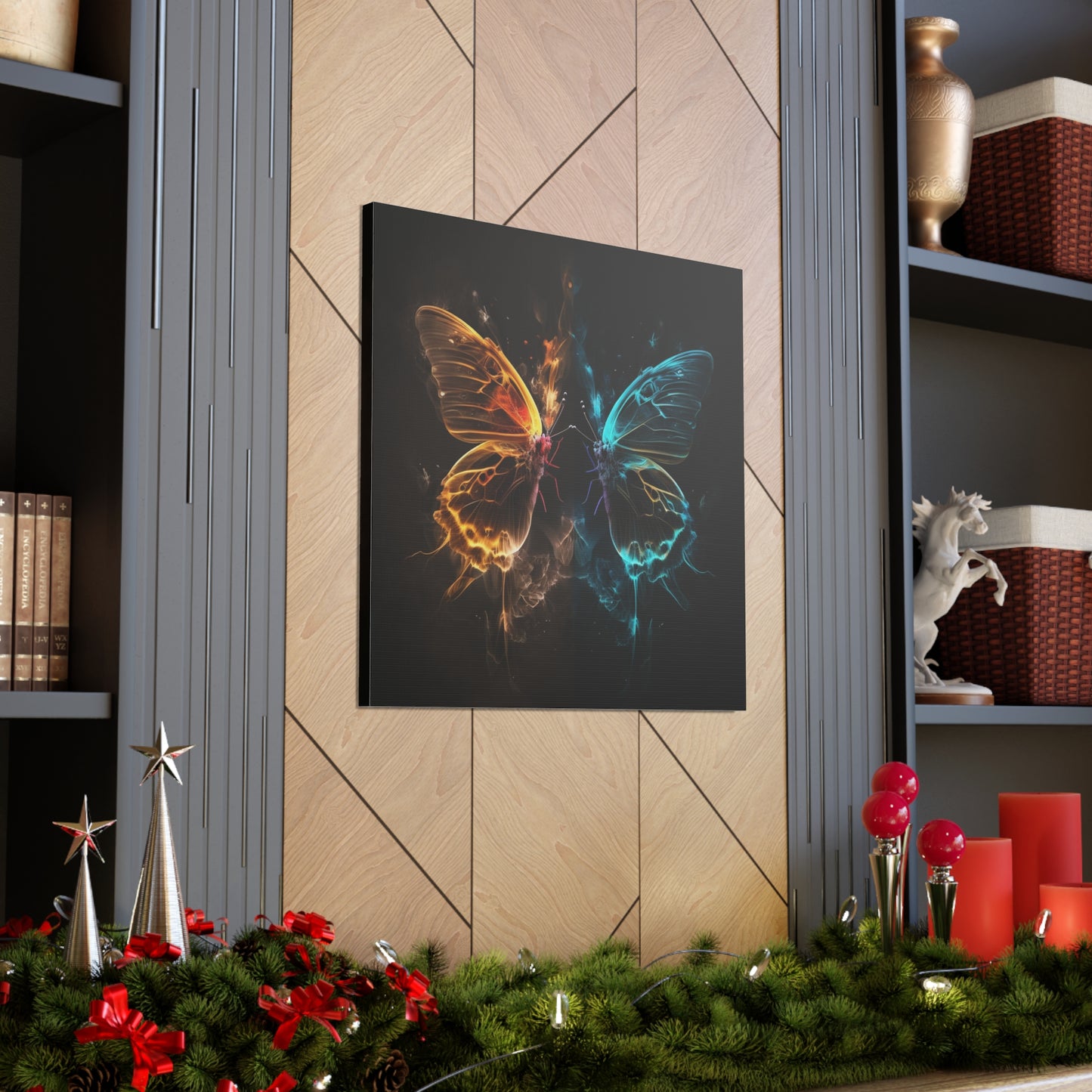 Canvas Gallery Wraps Kiss Neon Butterfly 7