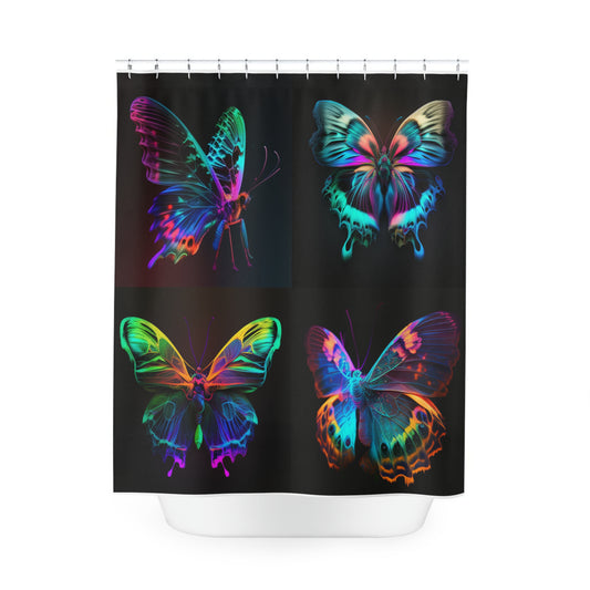 Polyester Shower Curtain Raw Hyper Color Butterfly 5