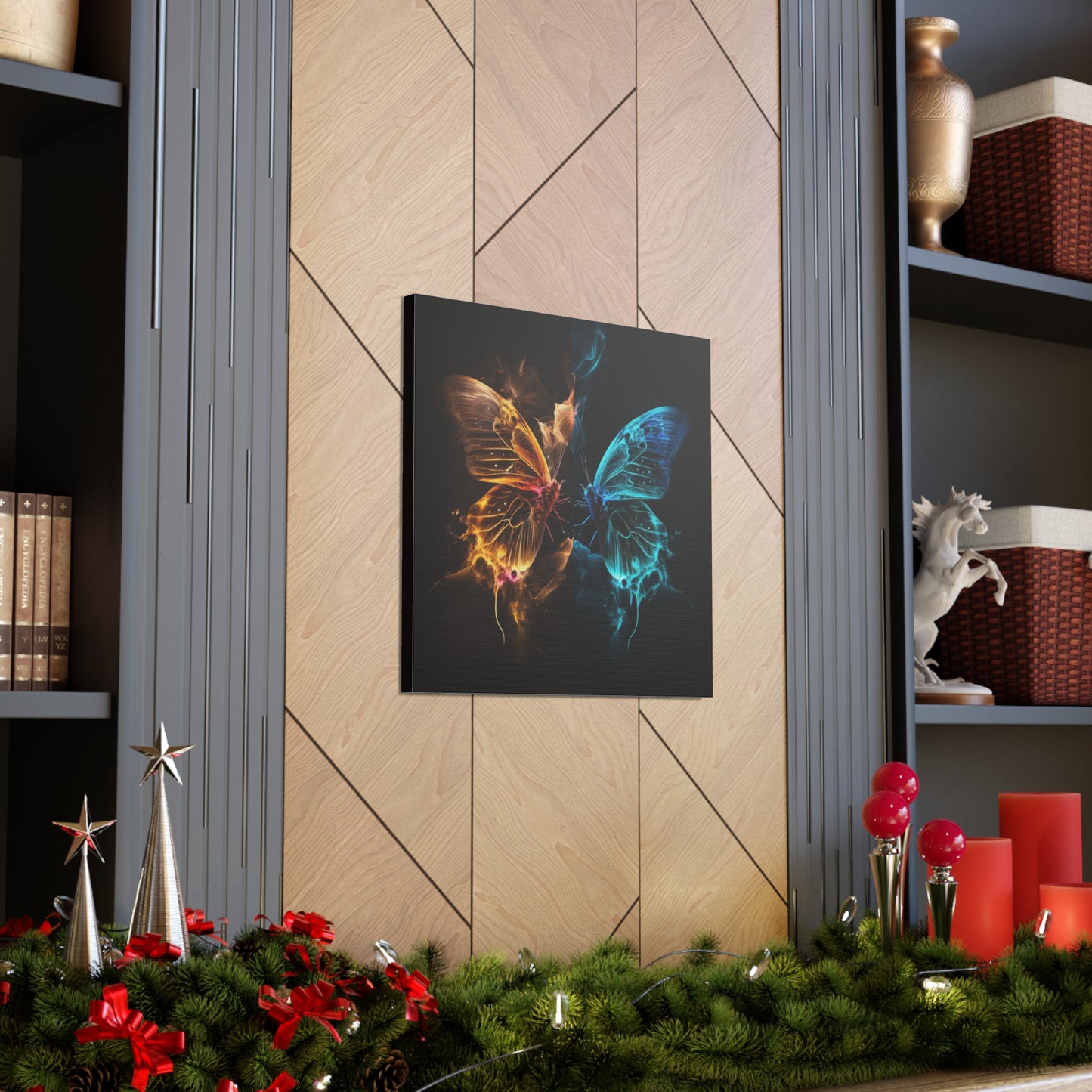 Canvas Gallery Wraps Kiss Neon Butterfly 9