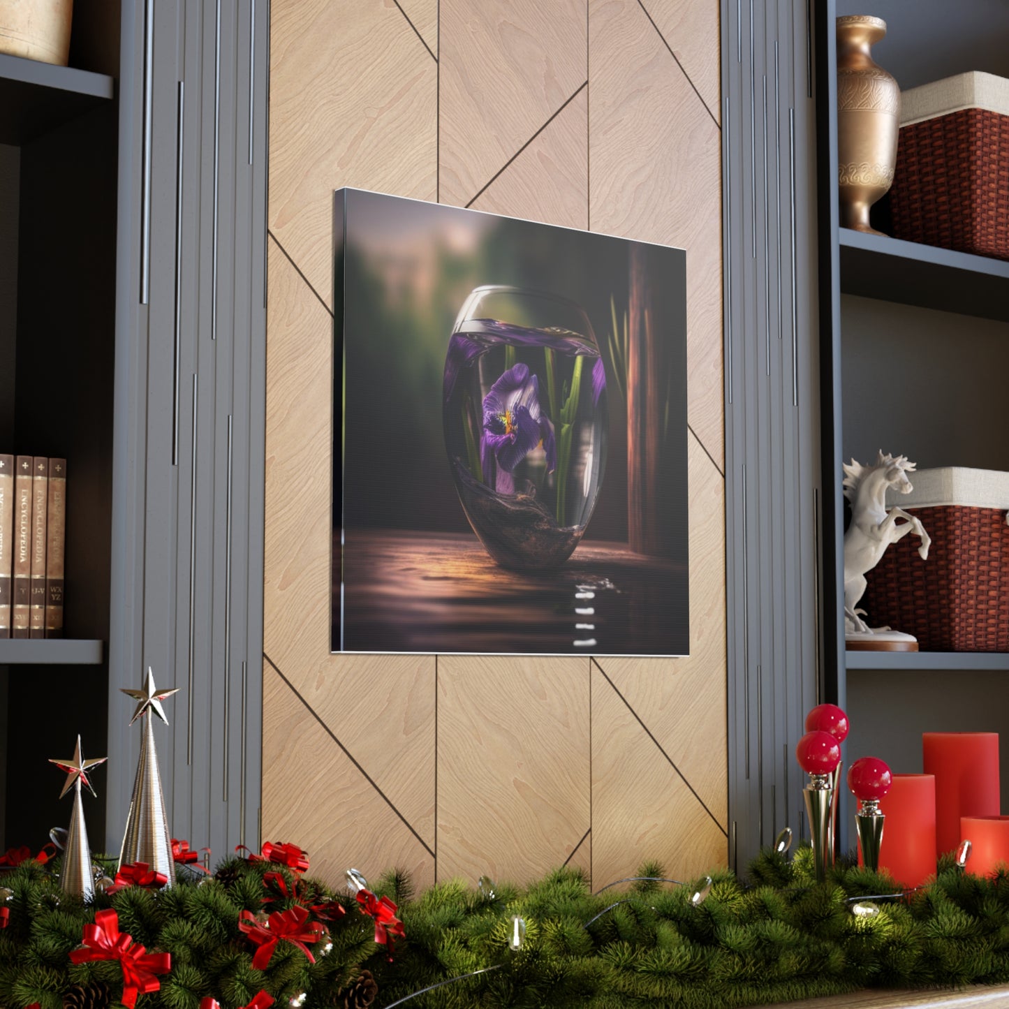 Canvas Gallery Wraps Purple Iris in a vase 4