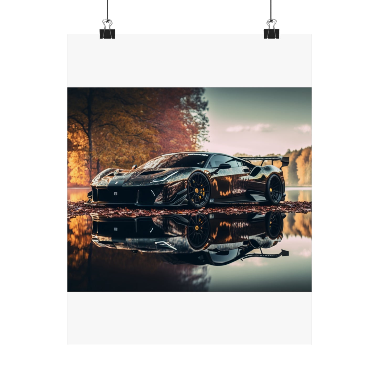 Premium Matte Vertical Posters Ferrari Lake 1