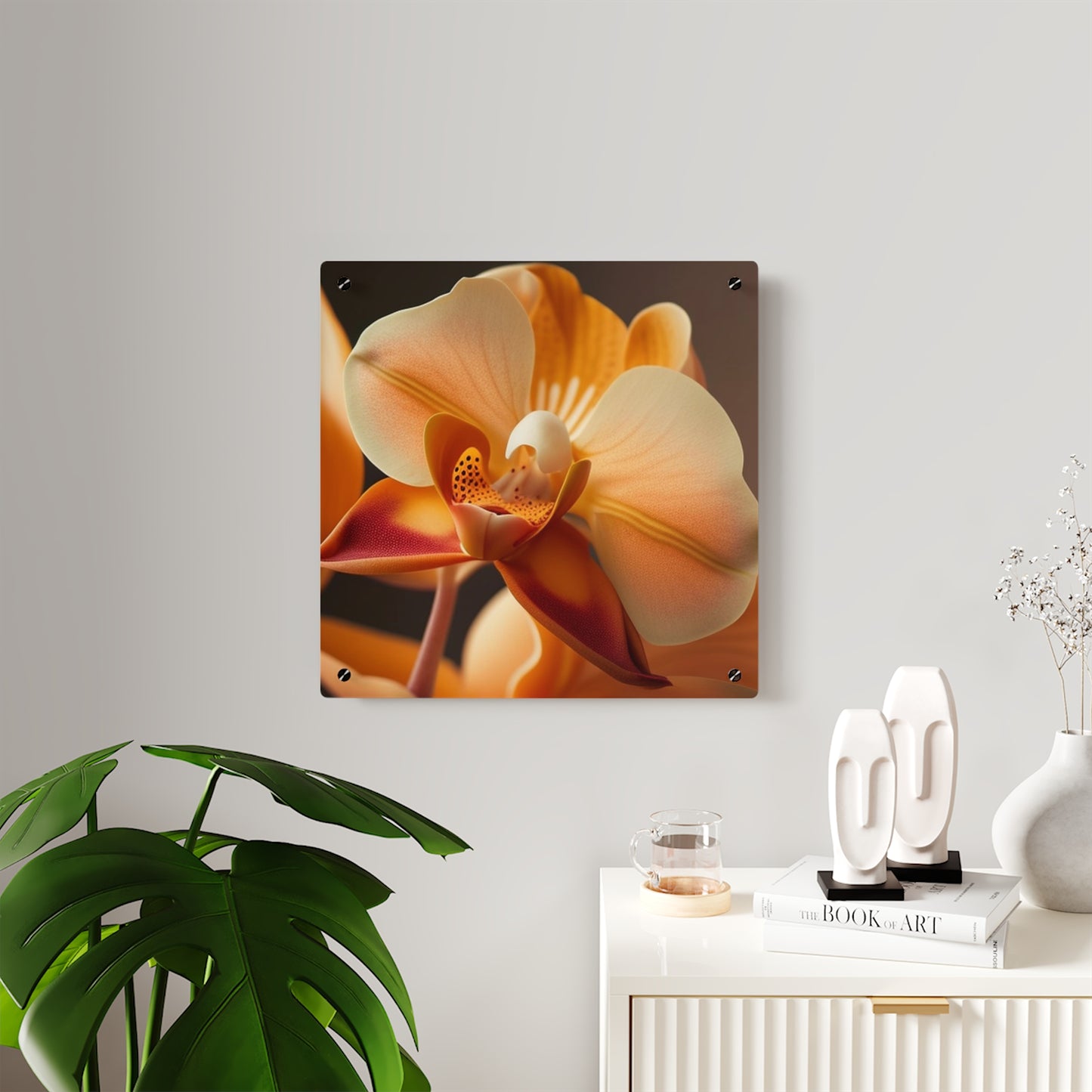 Acrylic Wall Art Panels Orange Orchid 3