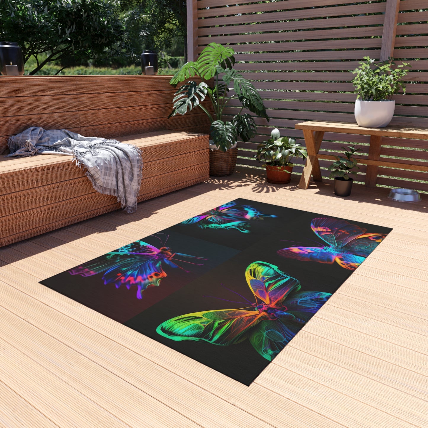 Outdoor Rug  Raw Hyper Color Butterfly 5