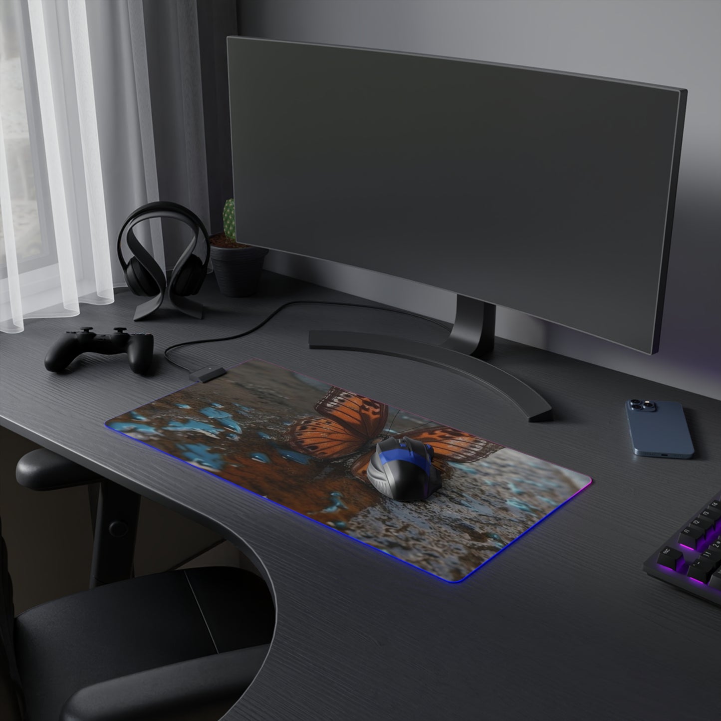 LED Gaming Mouse Pad Water Butterfly Street 2