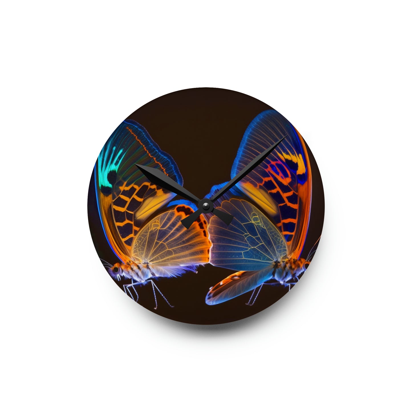 Acrylic Wall Clock Neon Glo Butterfly 2