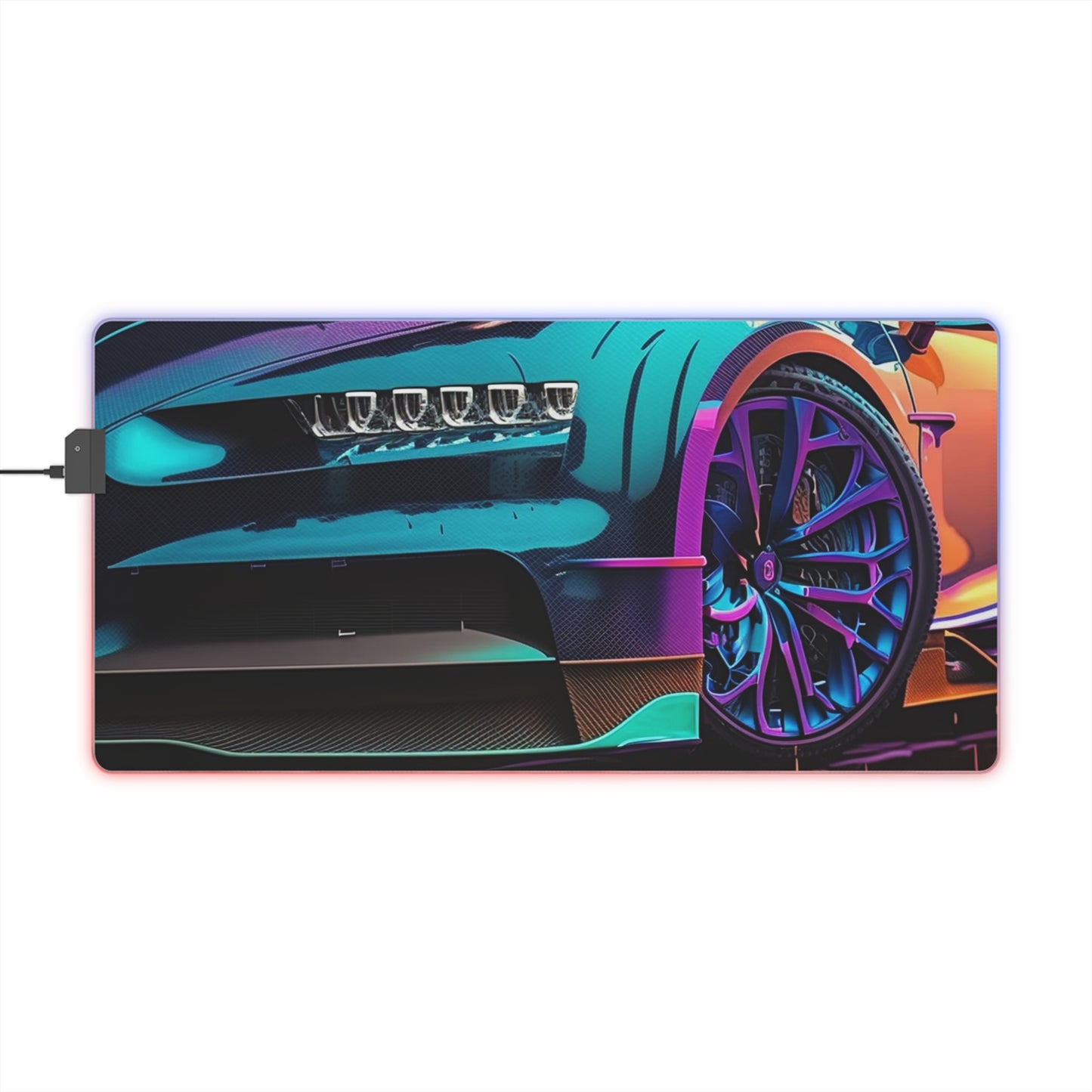 LED Gaming Mouse Pad Bugatti Neon Chiron 1