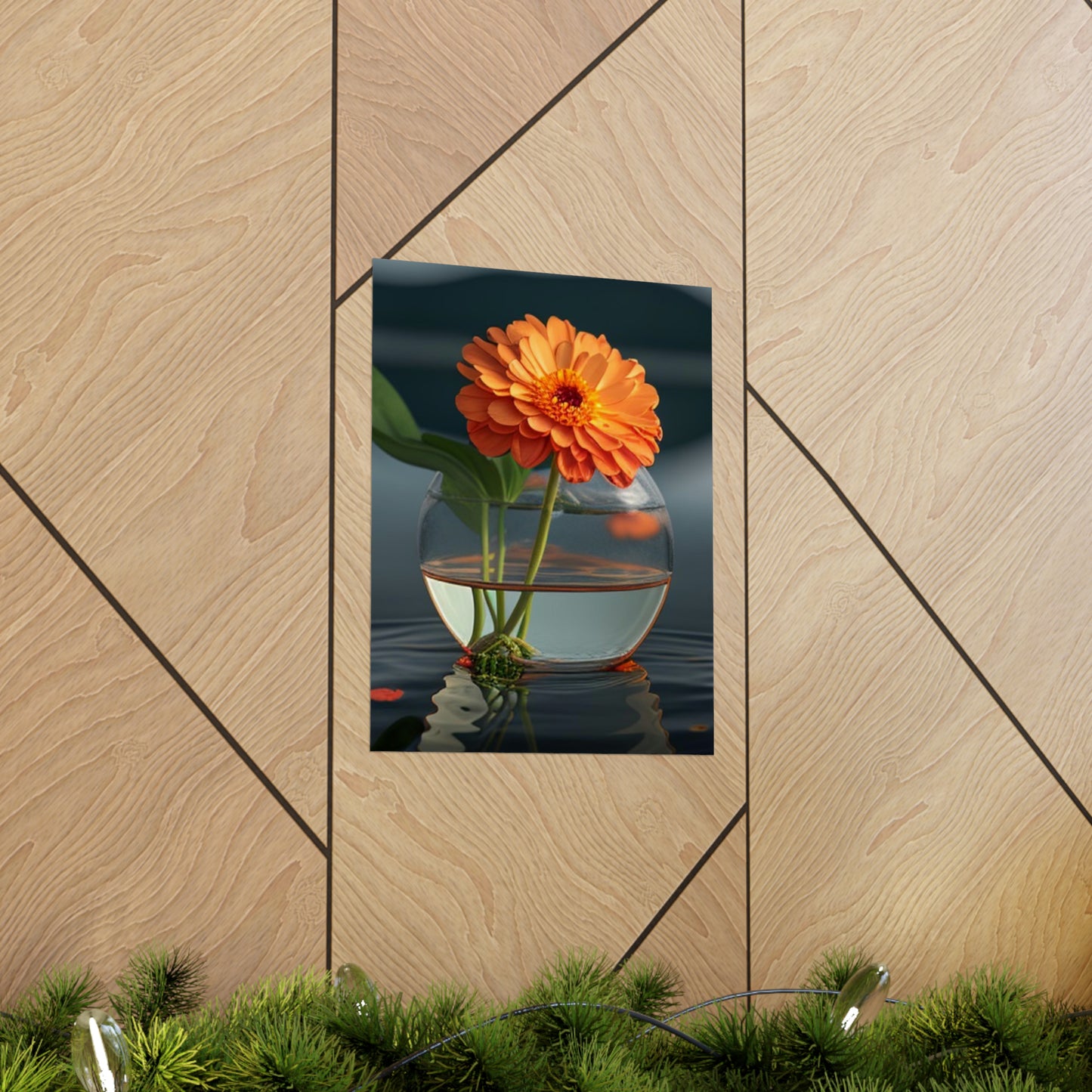 Premium Matte Vertical Posters Orange Zinnia 2