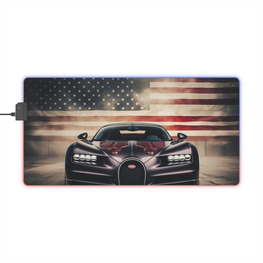 LED Gaming Mouse Pad American Flag Background Bugatti 2