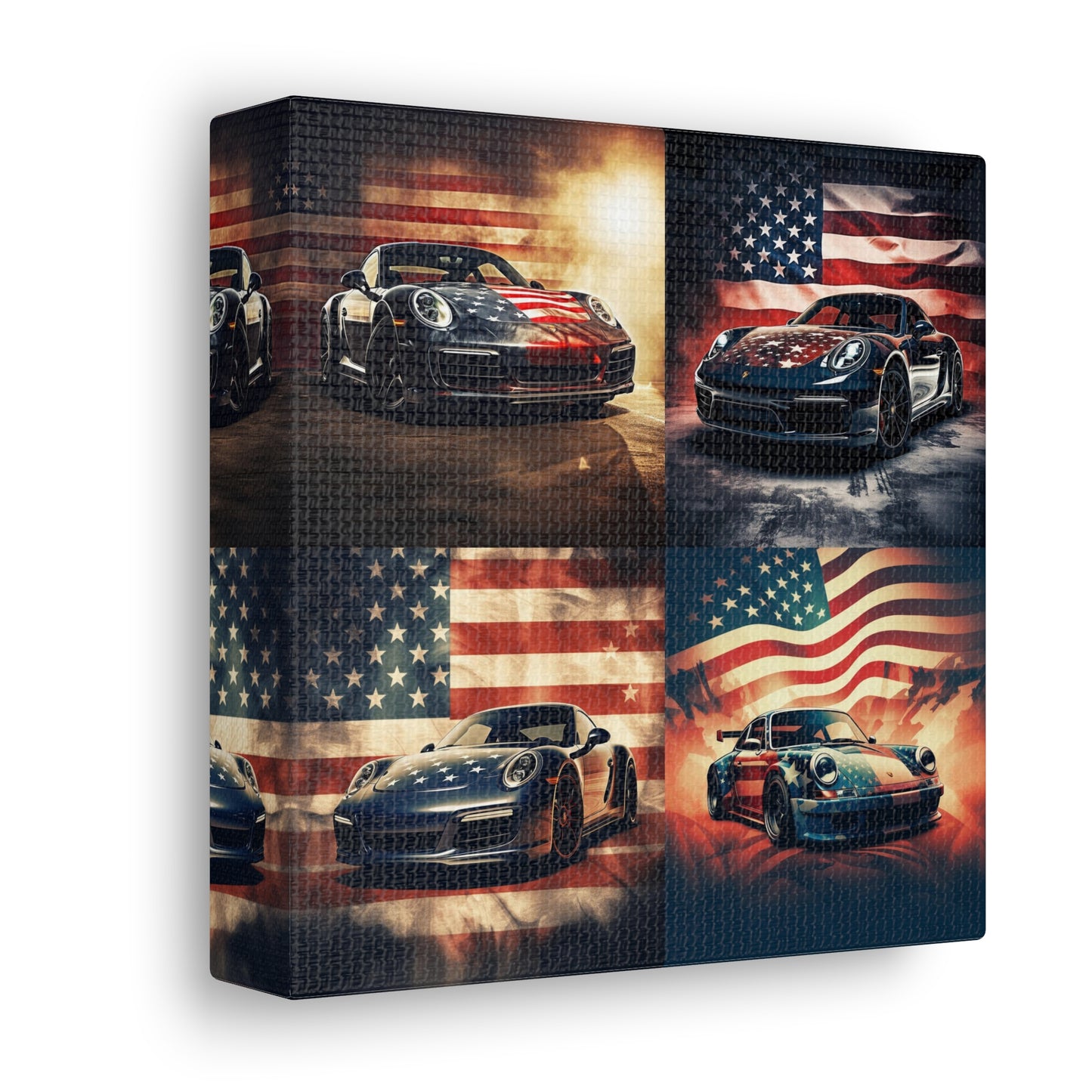 Canvas Gallery Wraps Abstract American Flag Background Porsche 5