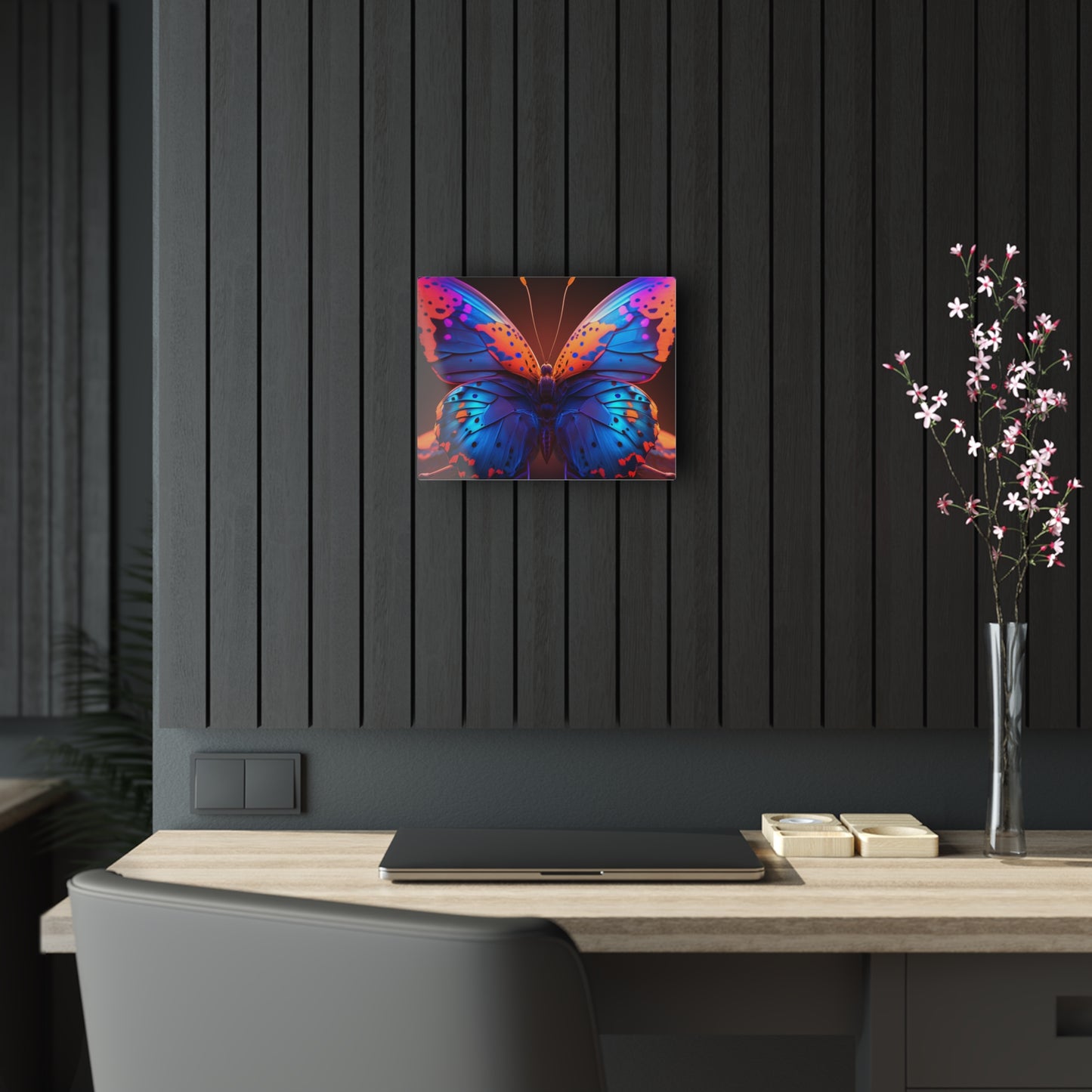 Acrylic Prints Neon Butterfly Macro 3