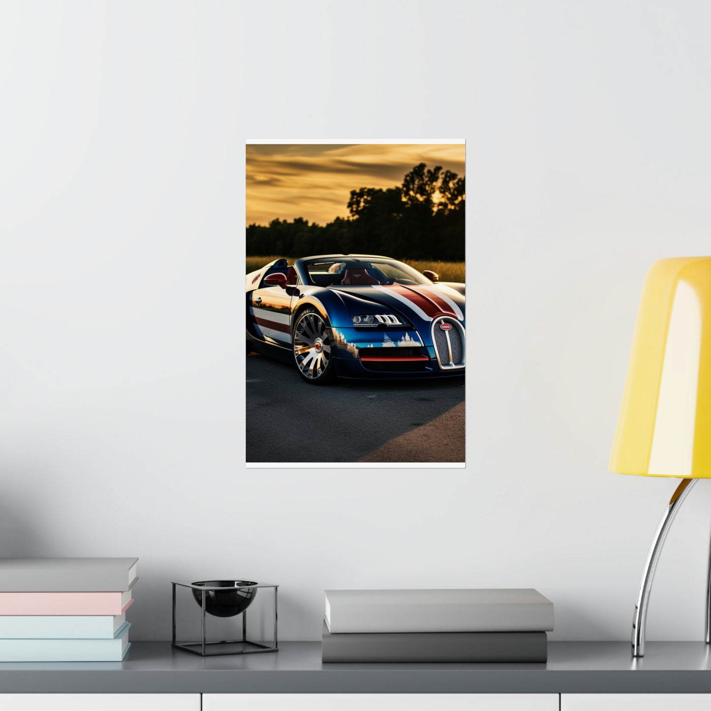 Premium Matte Vertical Posters Bugatti Flag American 3