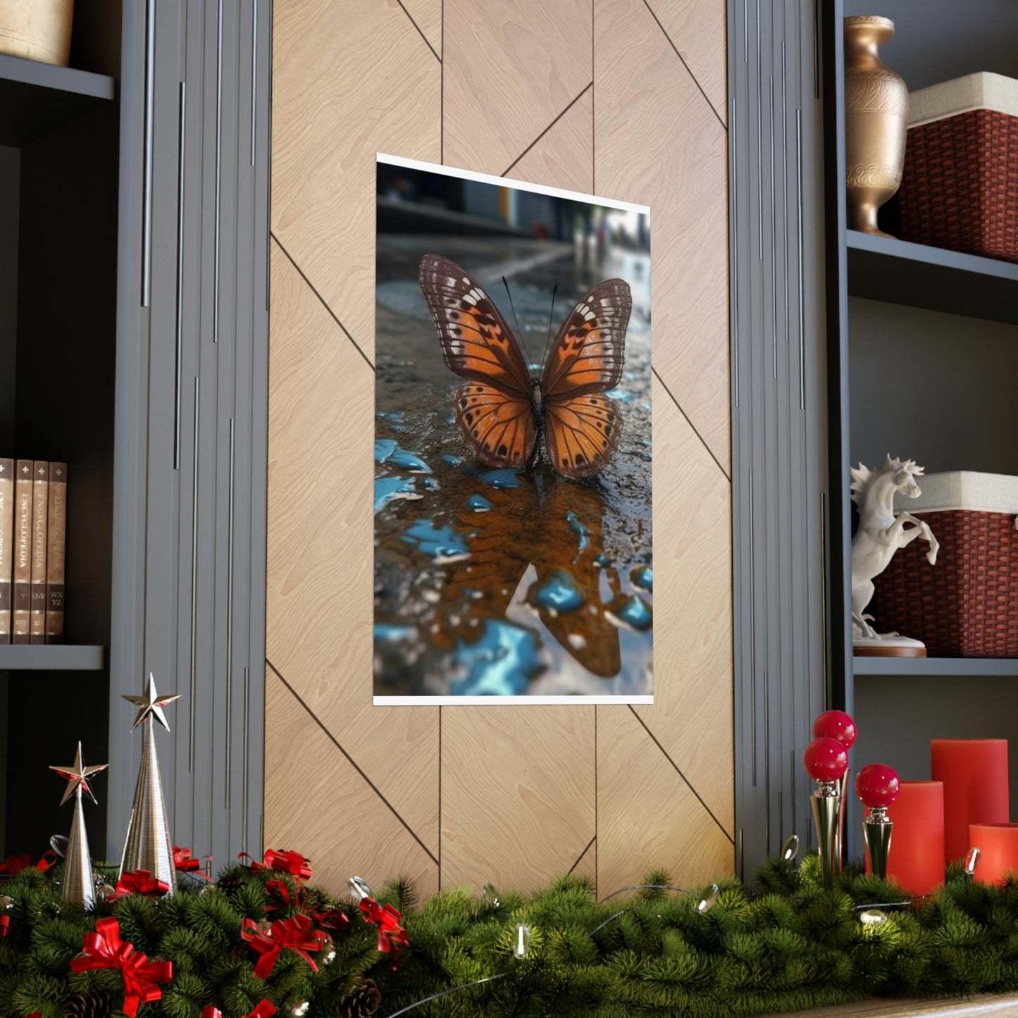 Premium Matte Vertical Posters Water Butterfly Street 2