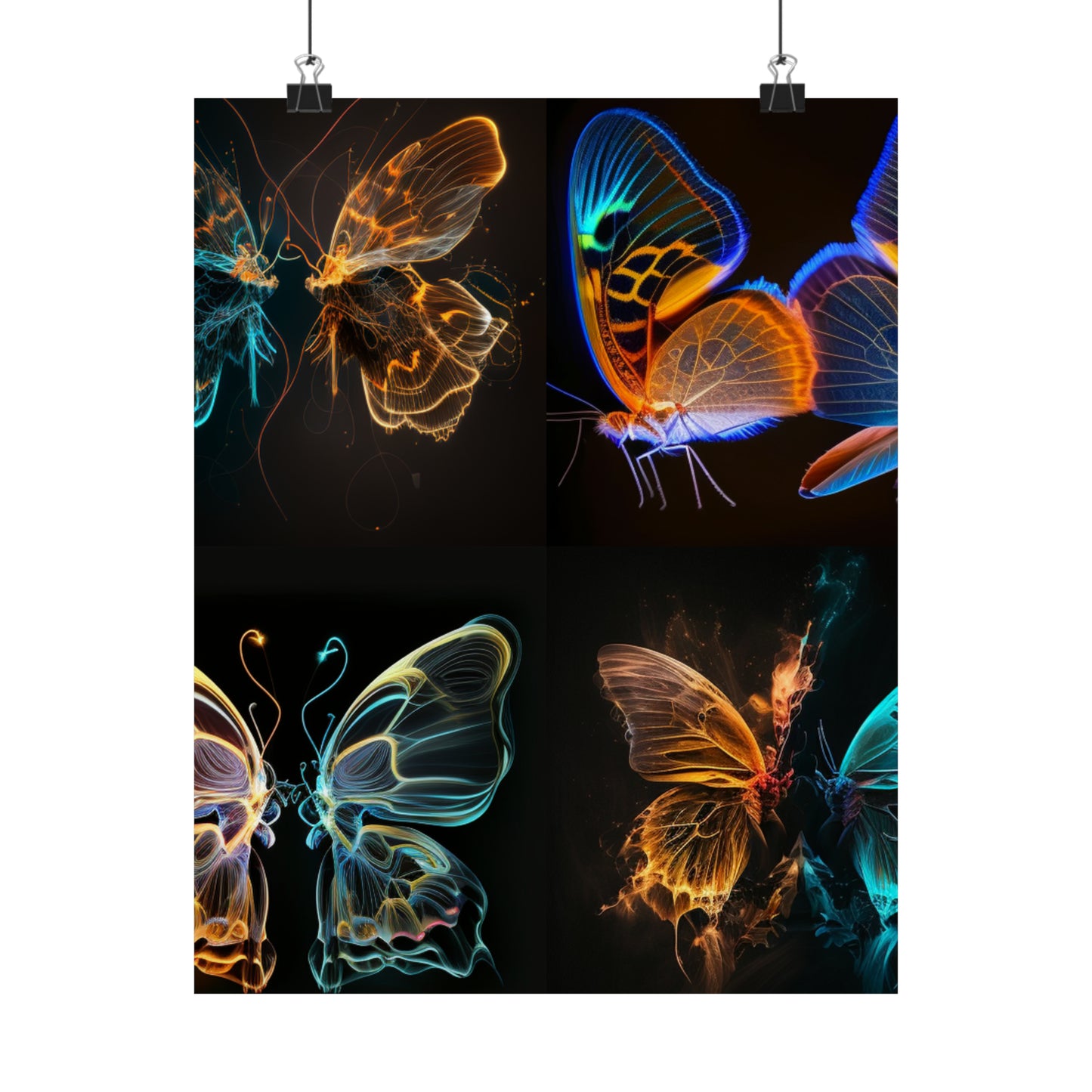 Premium Matte Vertical Posters Neon Glo Butterfly 5