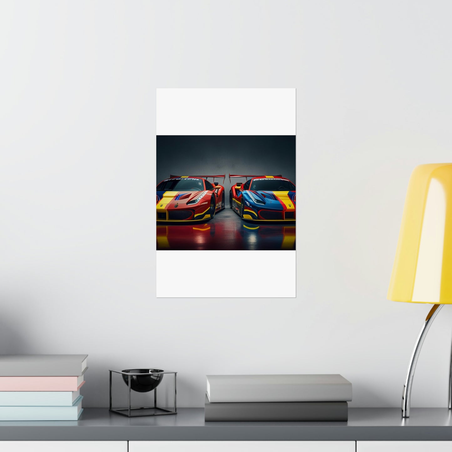 Premium Matte Vertical Posters Ferrari Red Blue 4