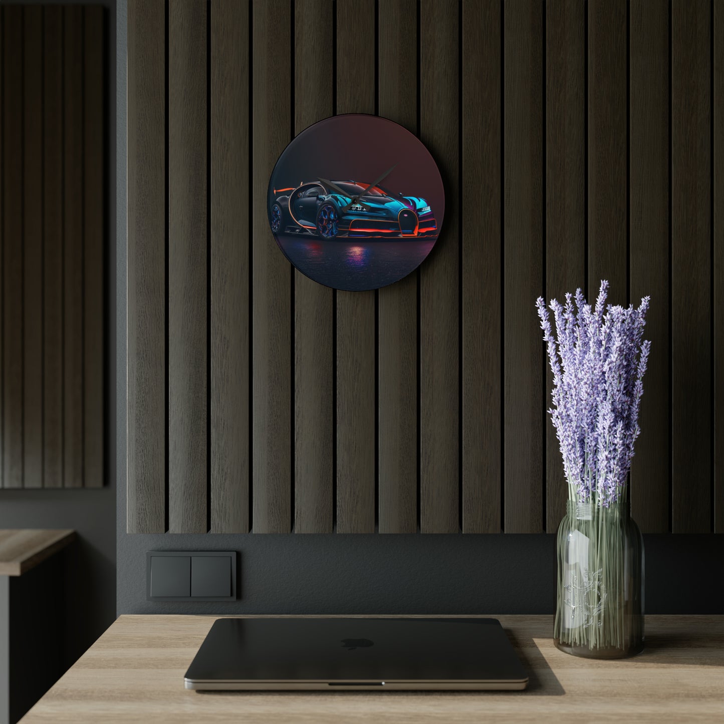 Acrylic Wall Clock Bugatti Chiron Super 1