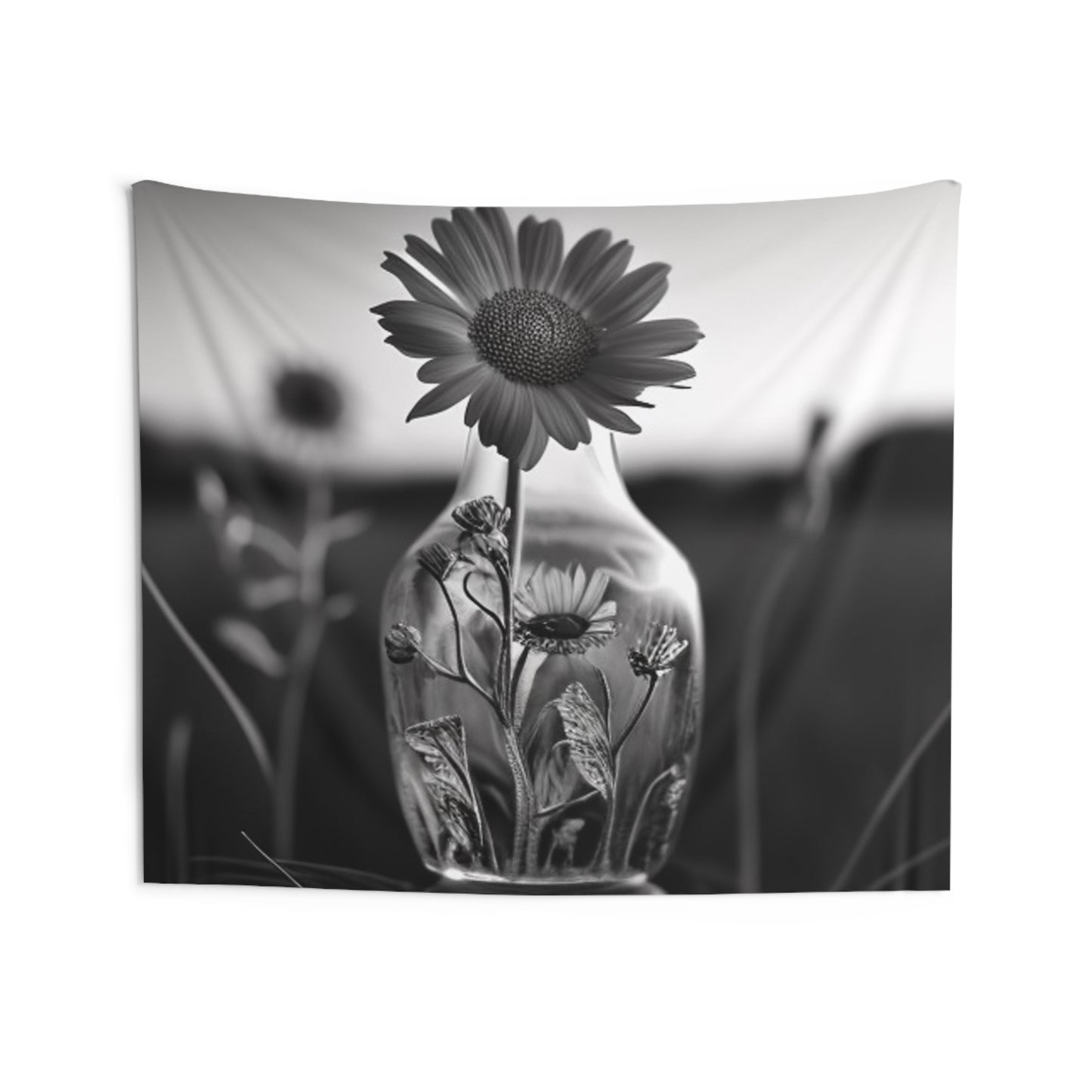 Indoor Wall Tapestries Yellw Sunflower in a vase 2
