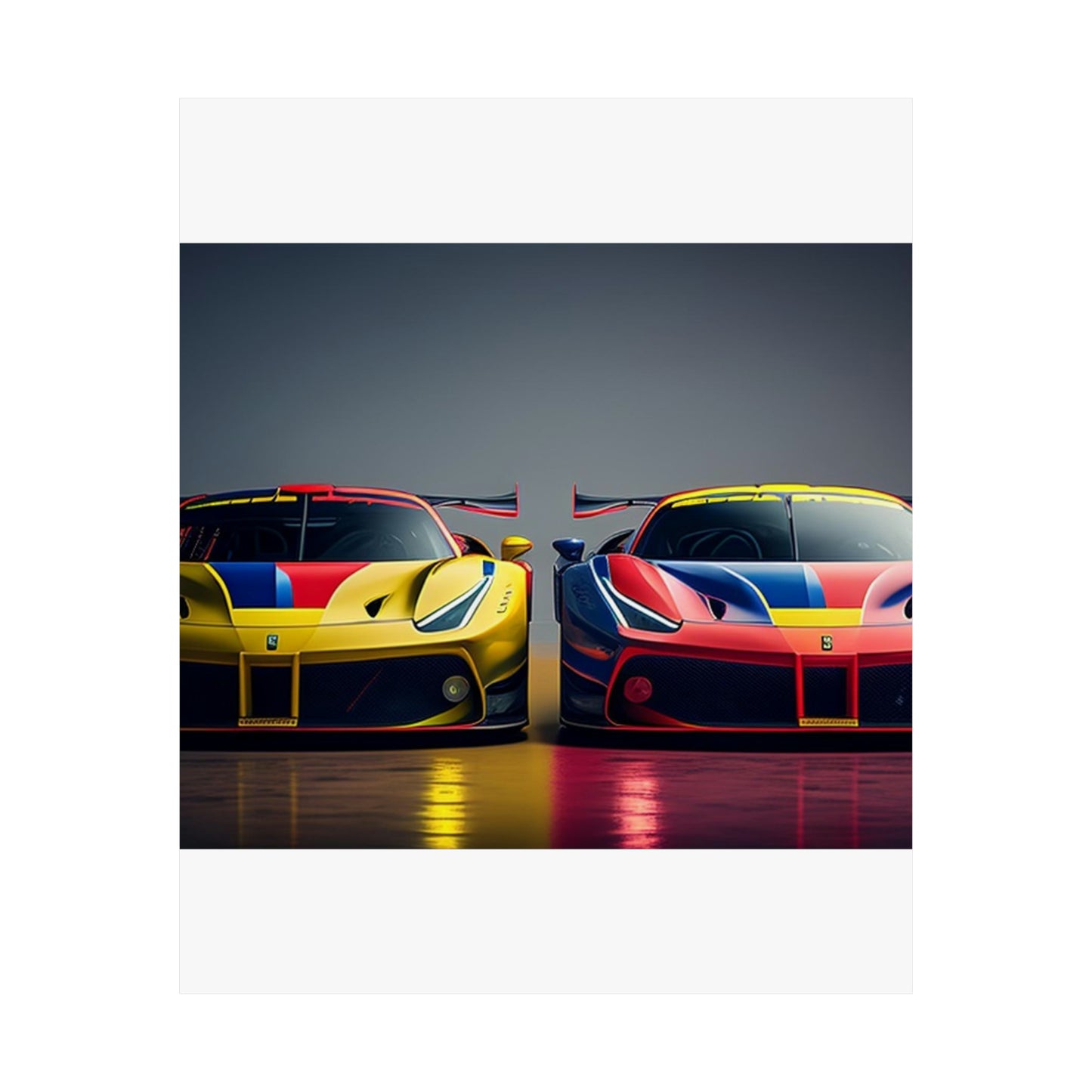 Premium Matte Vertical Posters Ferrari Red Blue 1