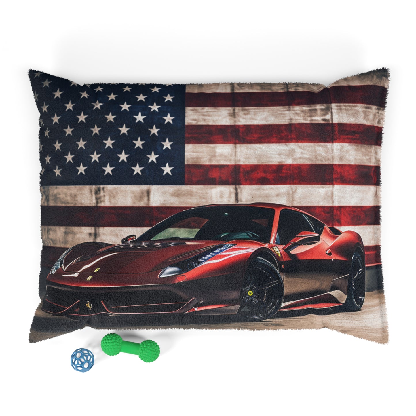 Pet Bed American Flag Background Ferrari 4