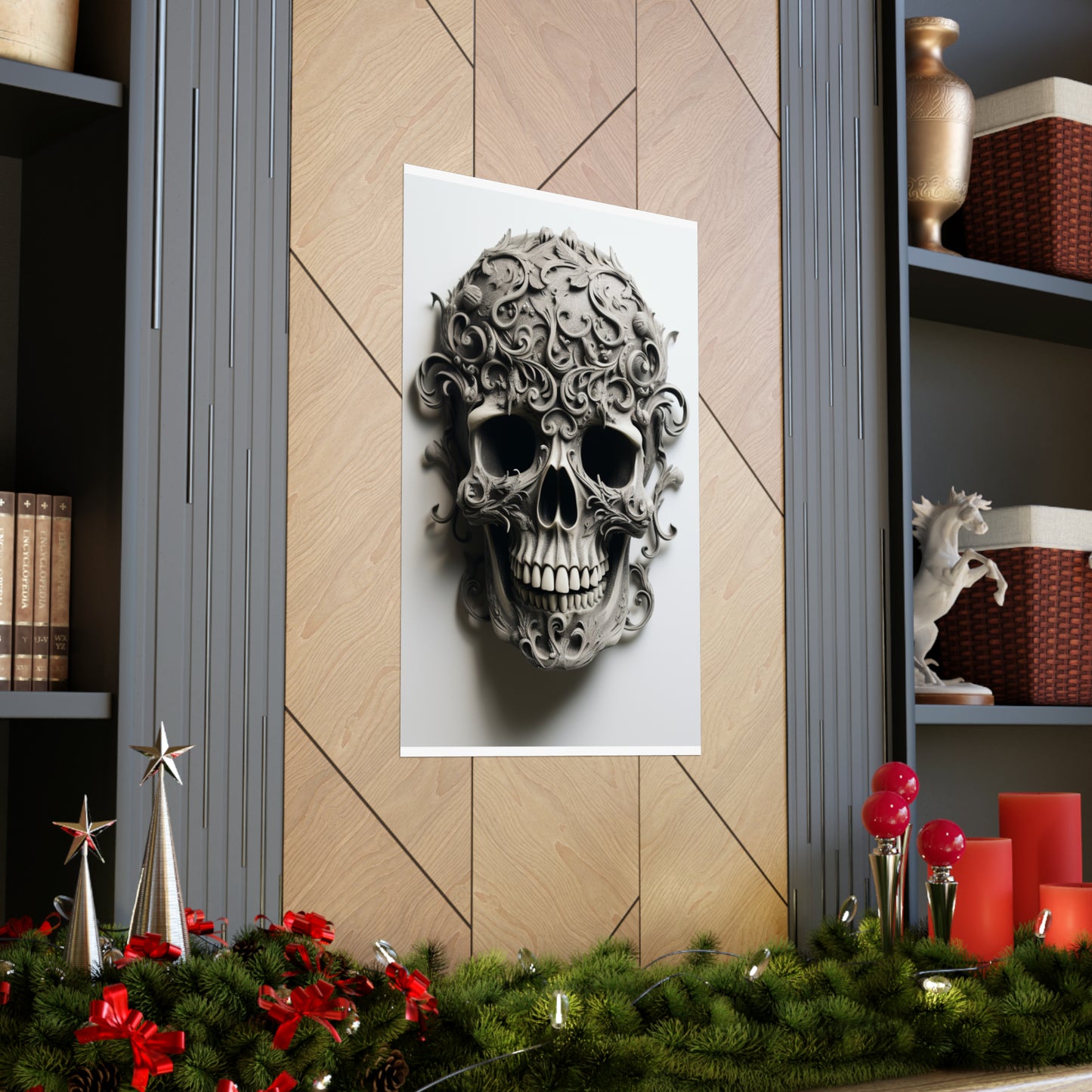 Premium Matte Vertical Posters Skull Treble Clef 2