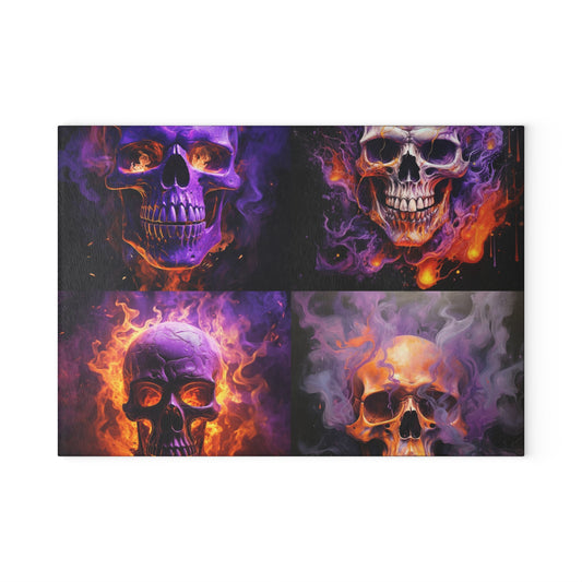 Glass Cutting Board Skull Flames 5