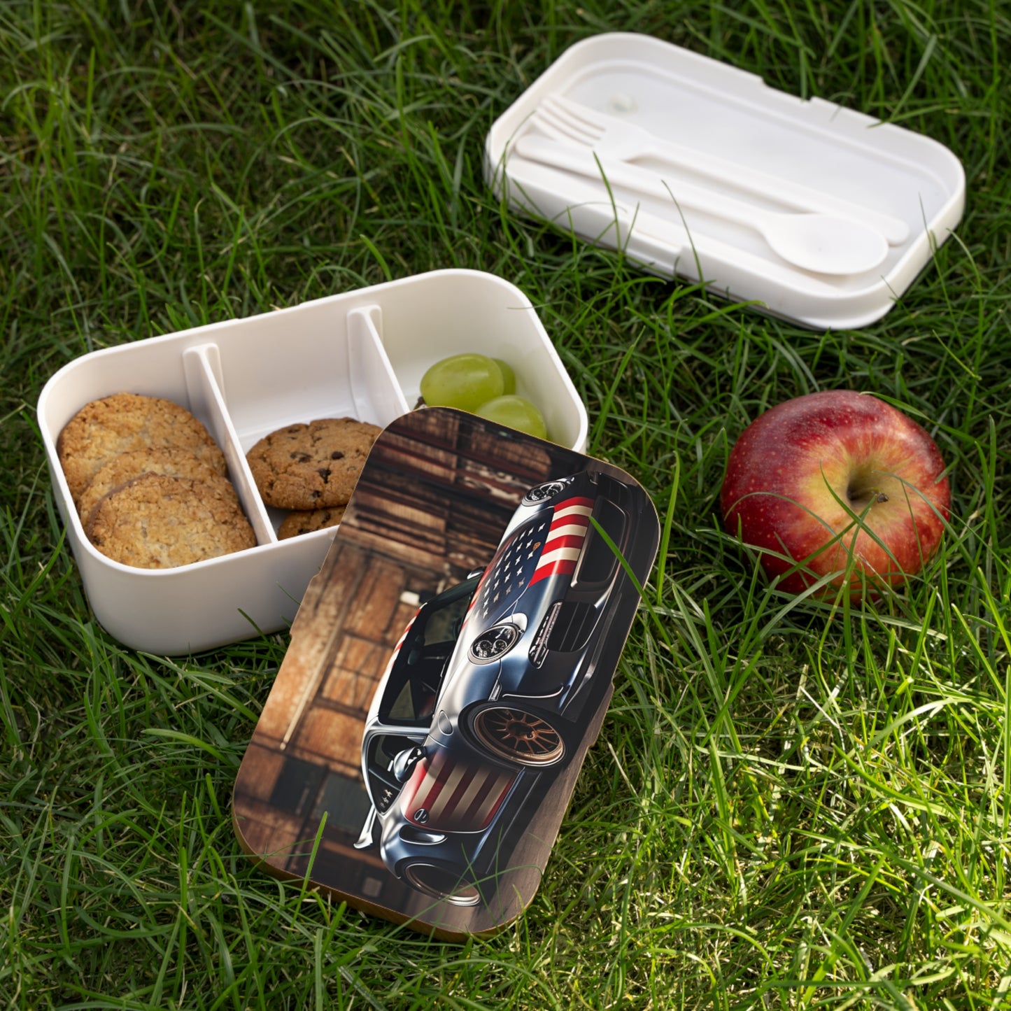 Bento Lunch Box American Flag Porsche 1