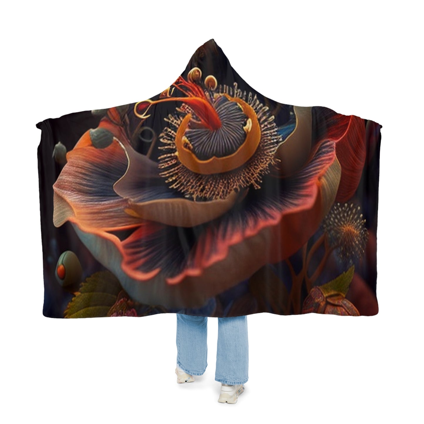 Snuggle Hooded Blanket Flower Arangment 3