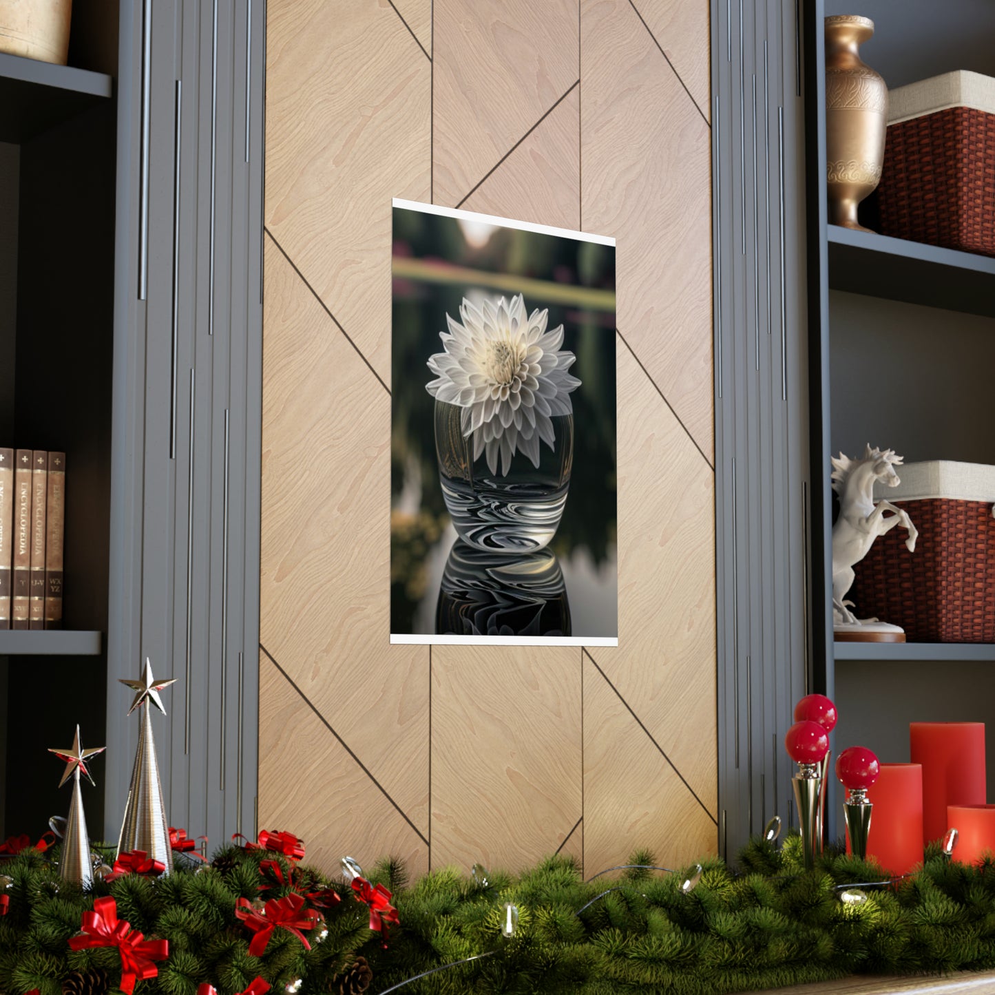 Premium Matte Vertical Posters White Dahlia 2