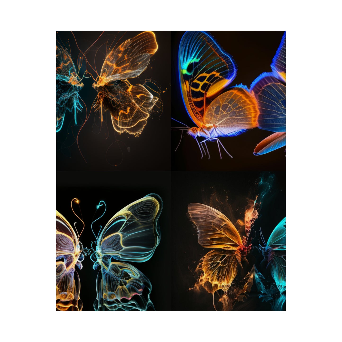 Premium Matte Vertical Posters Neon Glo Butterfly 5