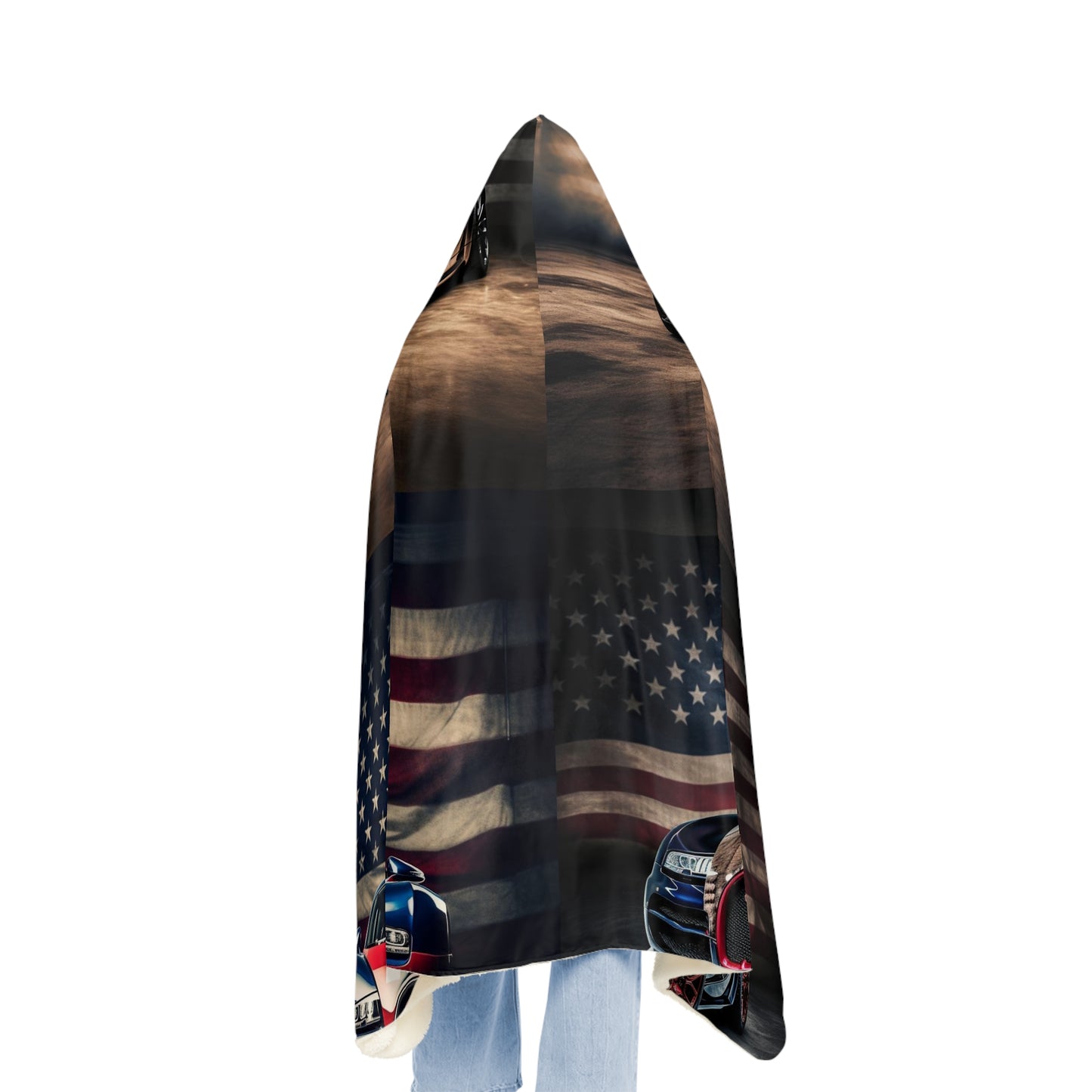 Snuggle Hooded Blanket Bugatti American Flag 5