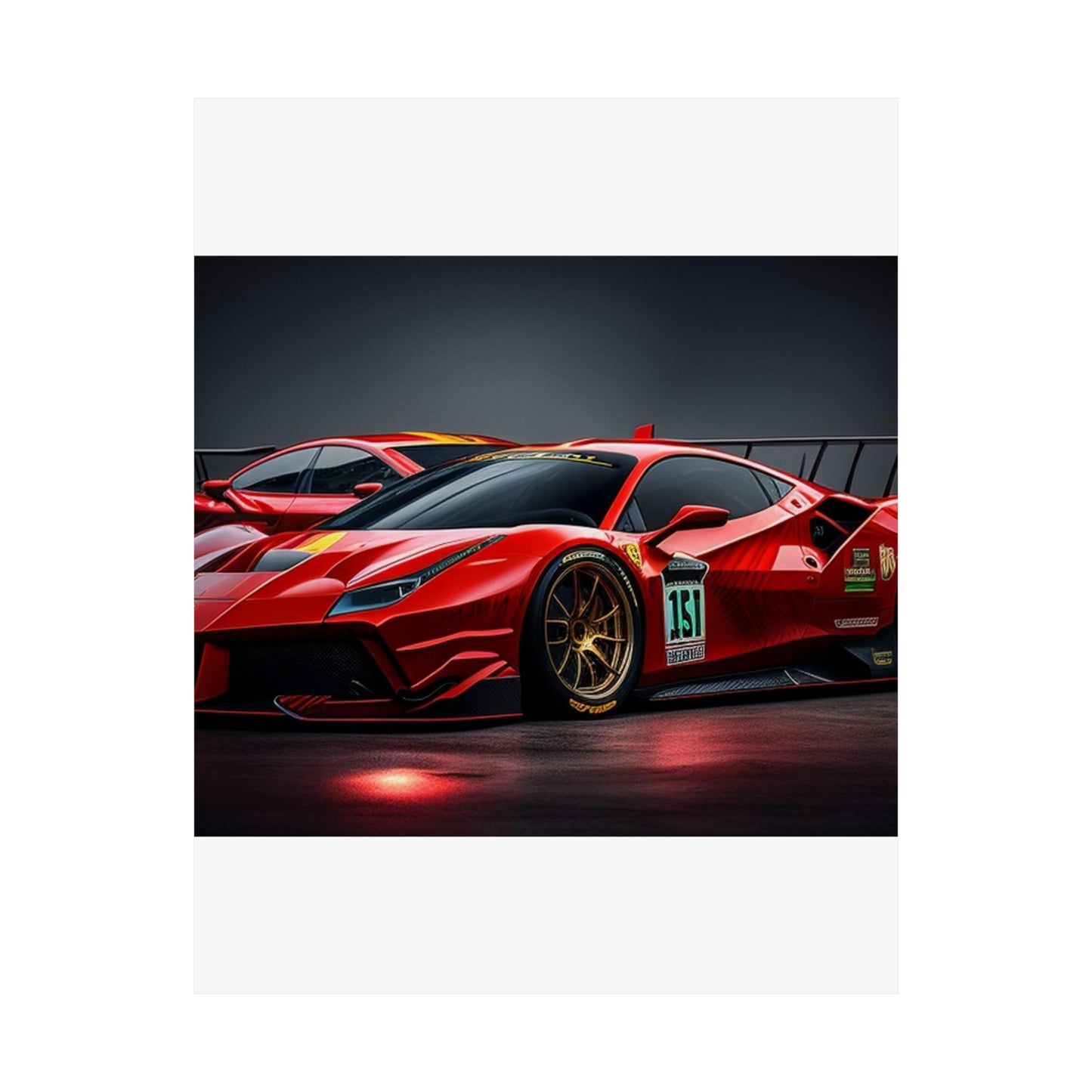 Premium Matte Vertical Posters Ferrari Red 2