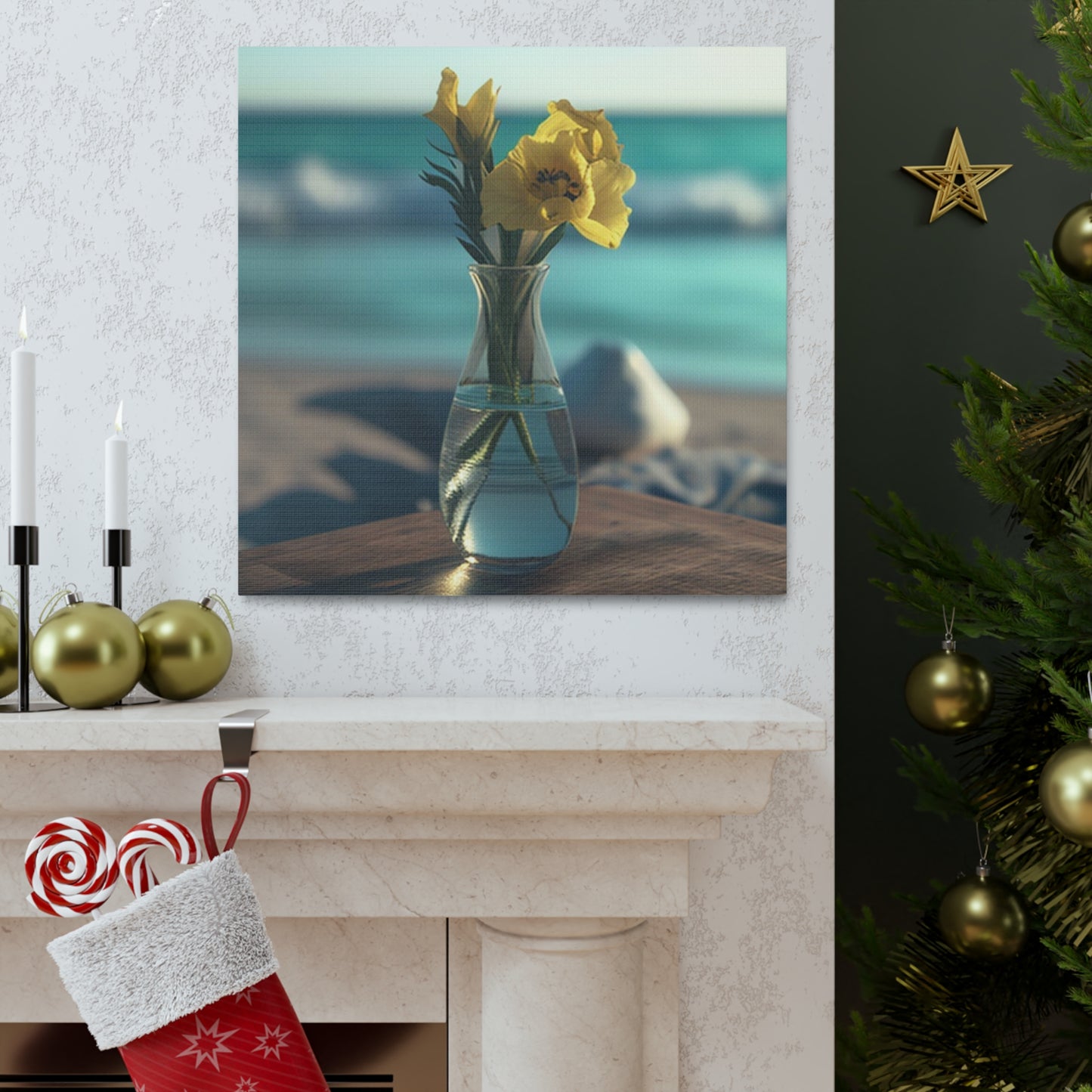 Canvas Gallery Wraps Yellow Gladiolus glass 4