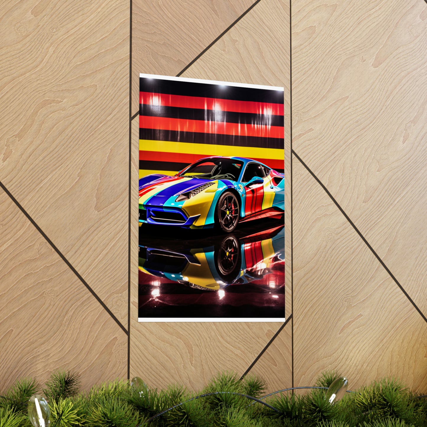 Premium Matte Vertical Posters Hyper Colorfull Ferrari 2