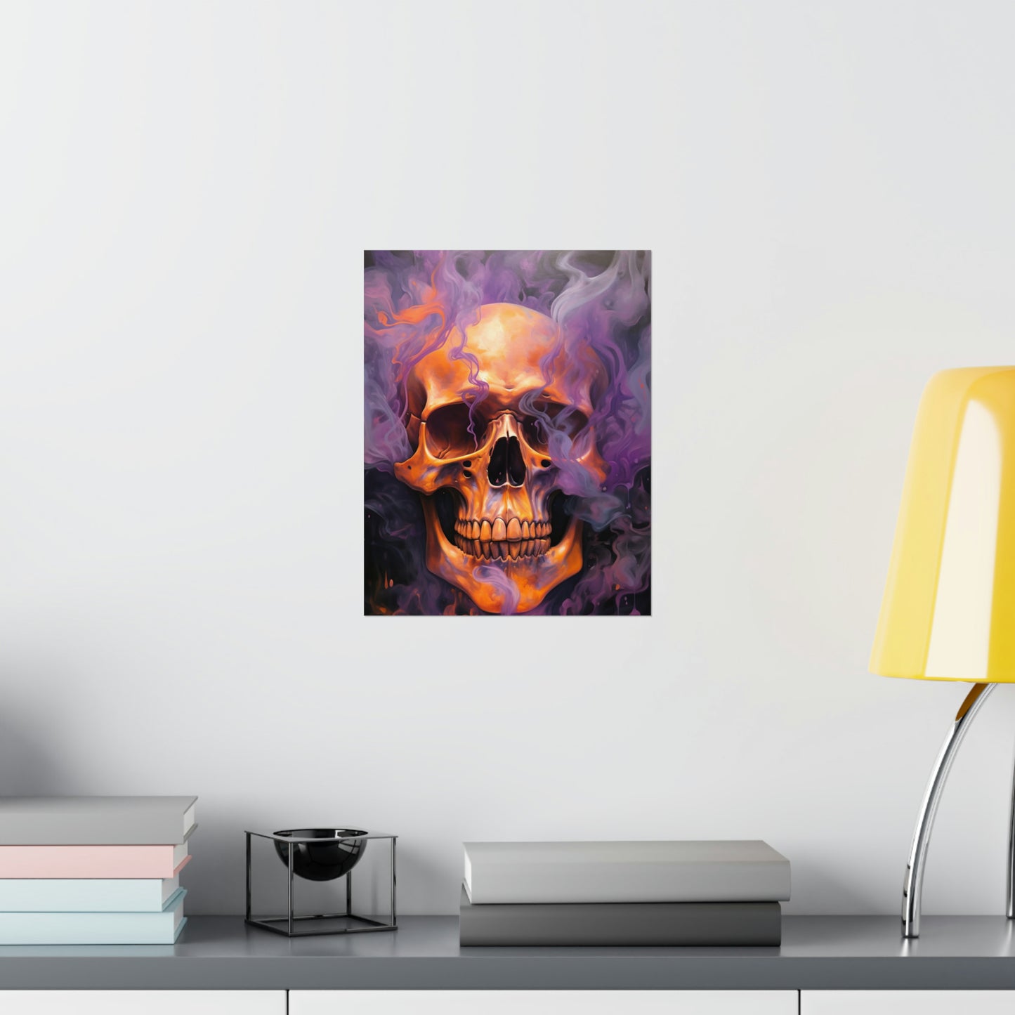 Premium Matte Vertical Posters Skull Flames 4