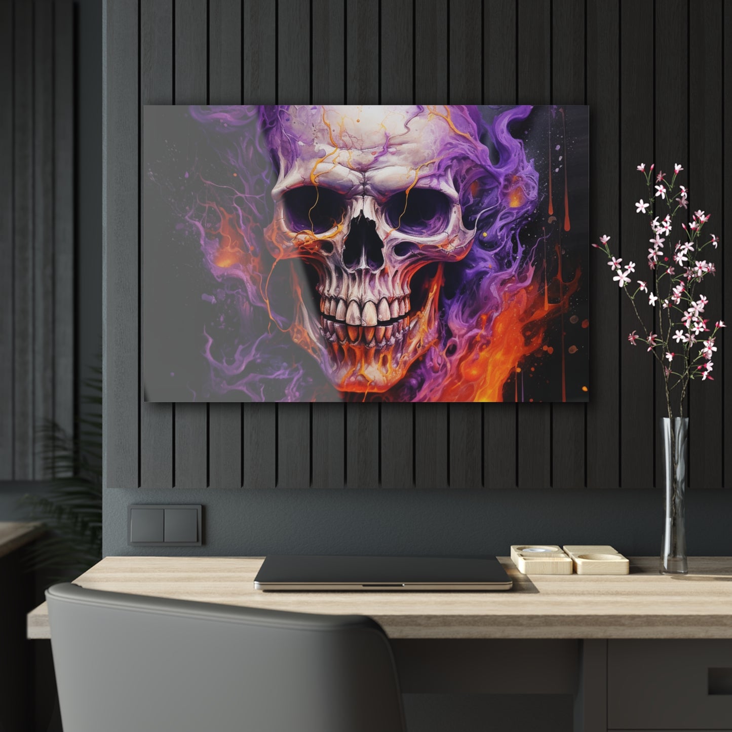 Acrylic Prints Skull Flames 2