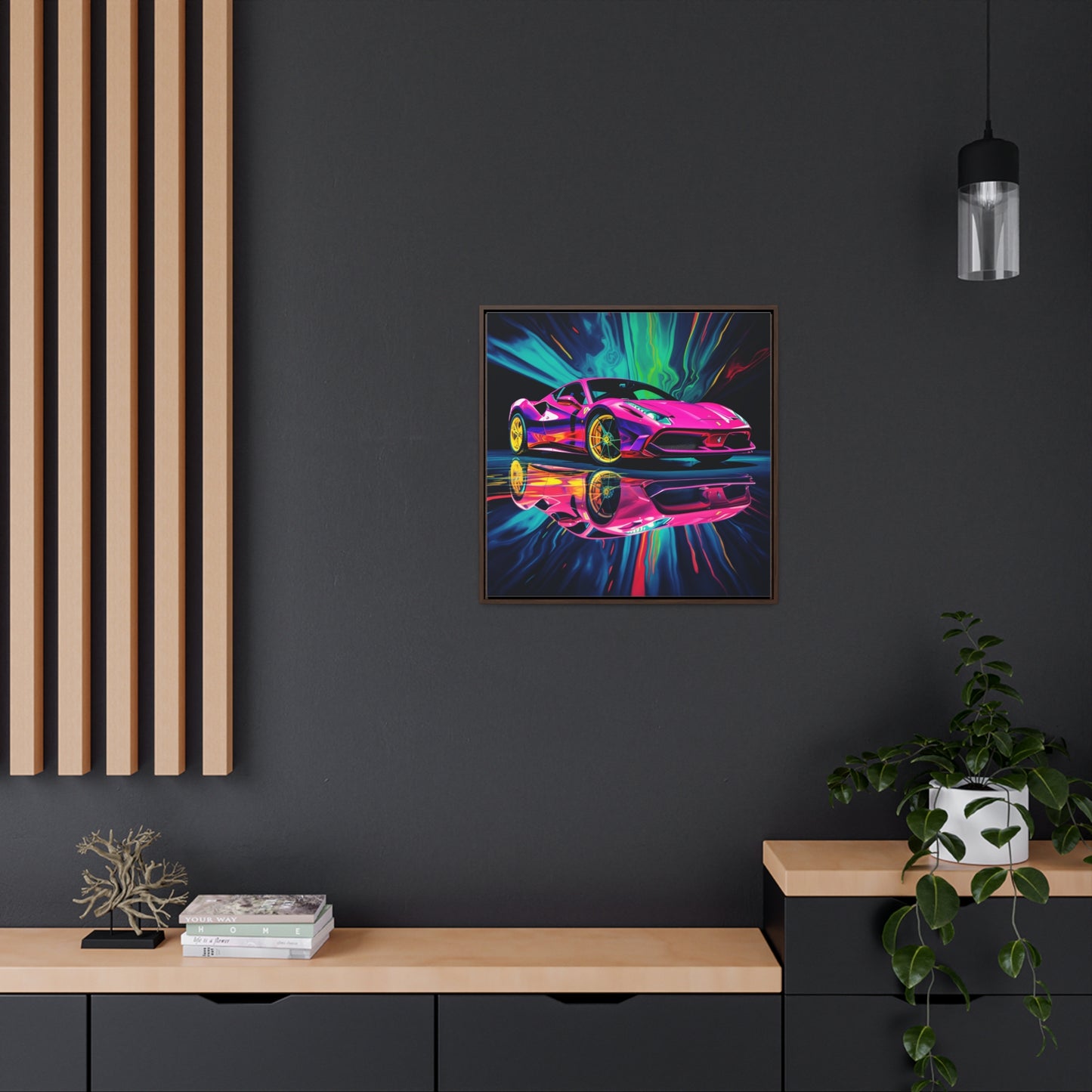 Gallery Canvas Wraps, Square Frame Pink Ferrari Macro 4