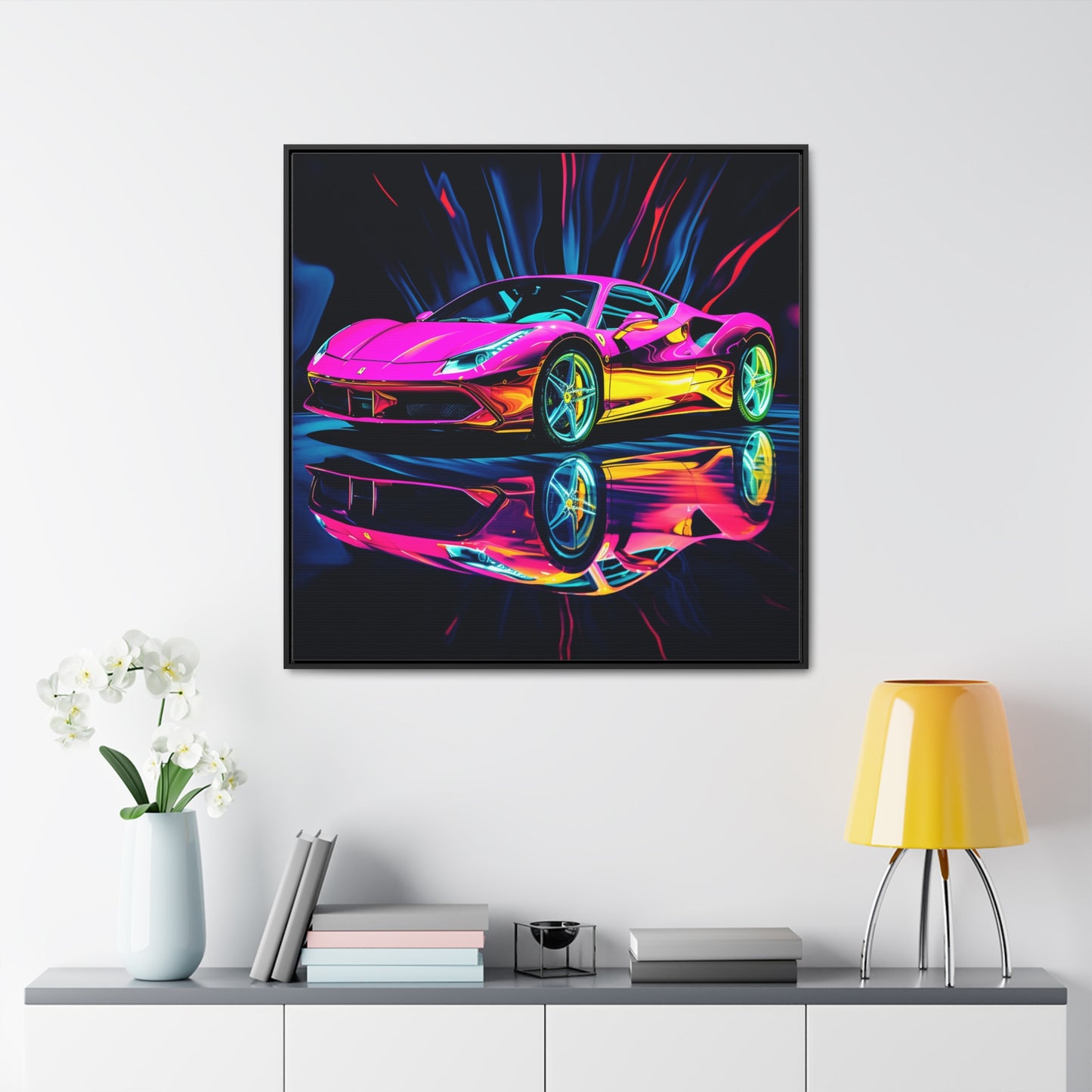 Gallery Canvas Wraps, Square Frame Pink Macro Ferrari 3