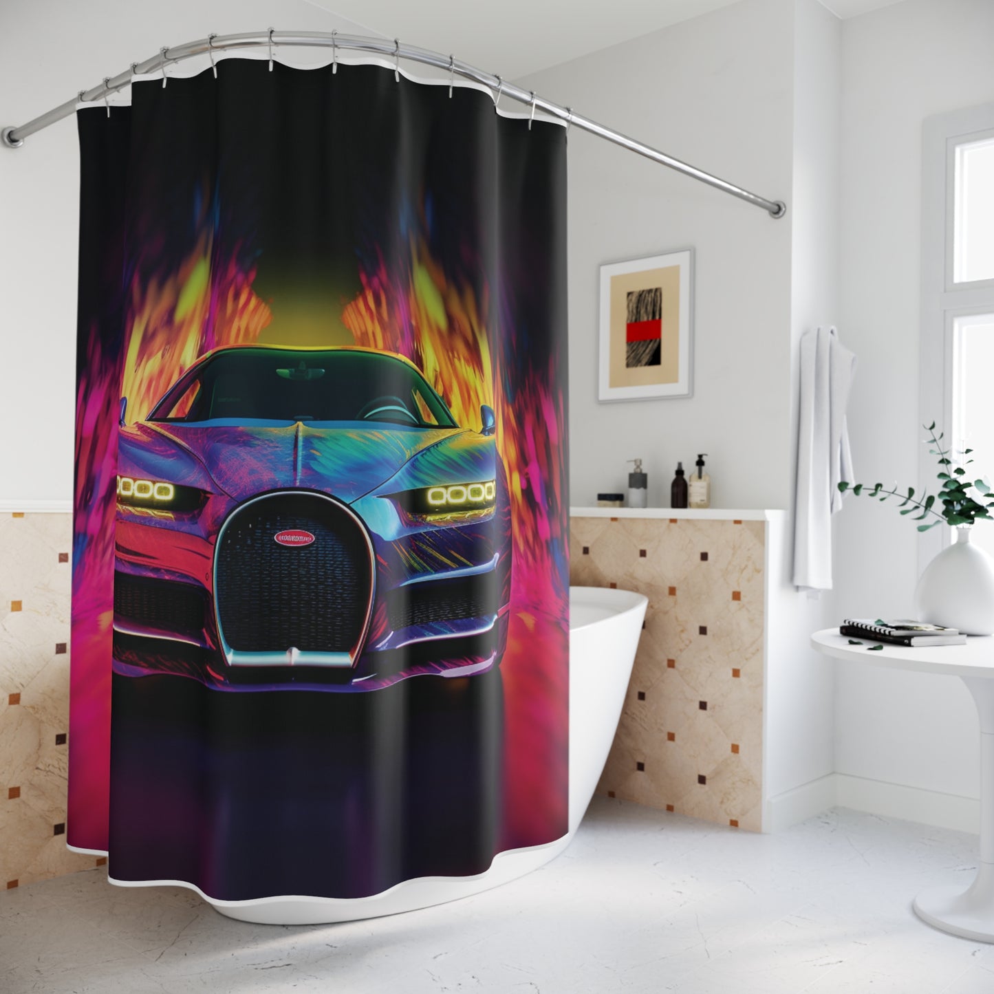 Polyester Shower Curtain Florescent Bugatti Flair 3