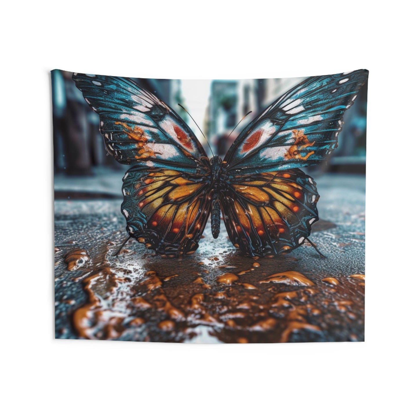 Indoor Wall Tapestries Water Butterfly Street 3