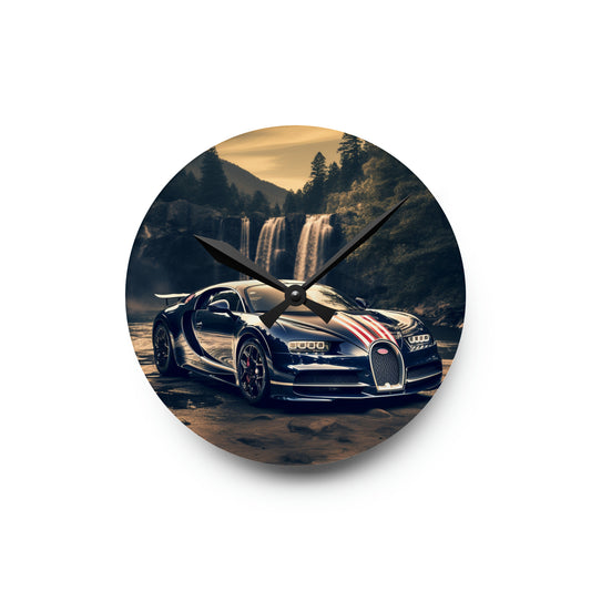 Acrylic Wall Clock Bugatti Waterfall 2