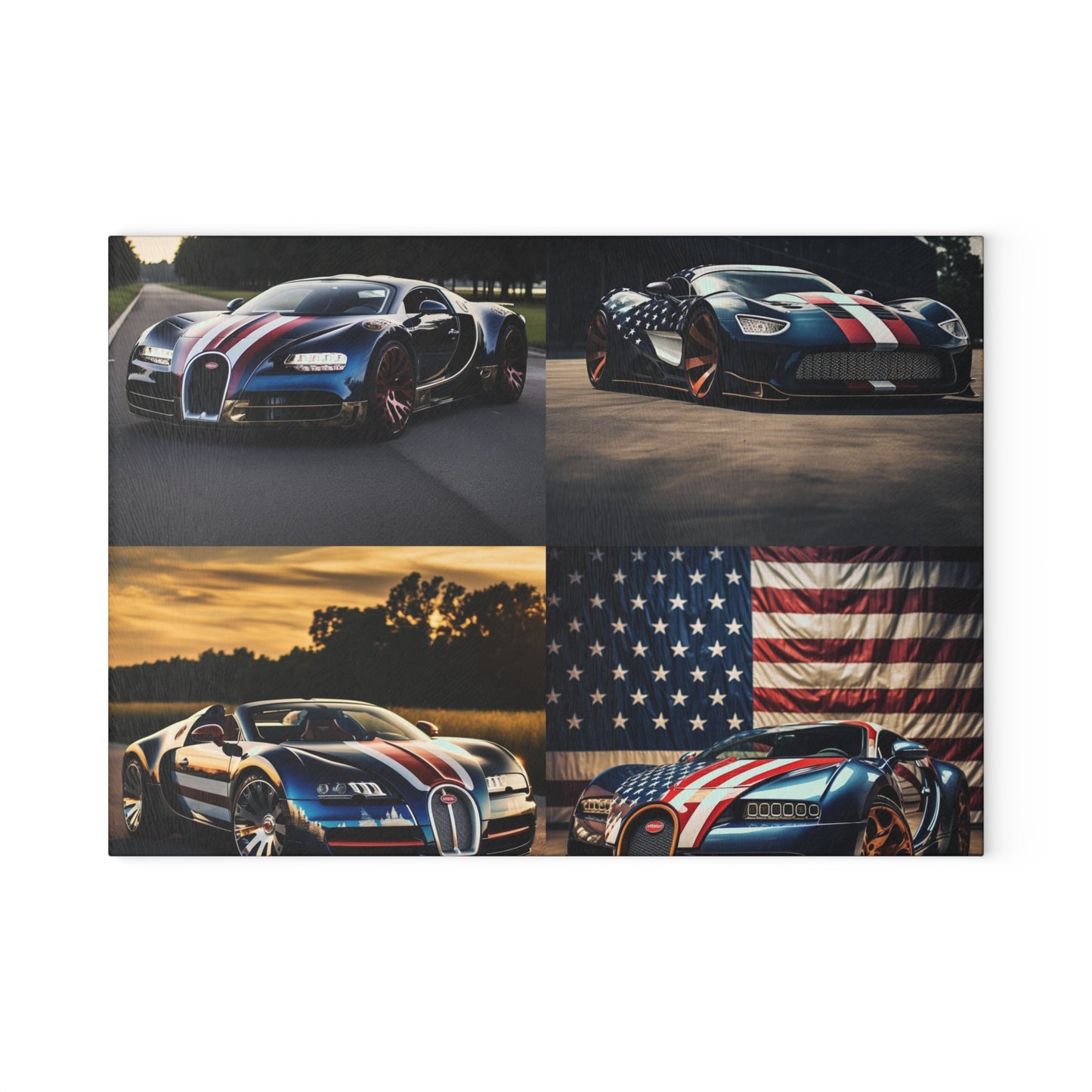 Glass Cutting Board Bugatti Flag American 5