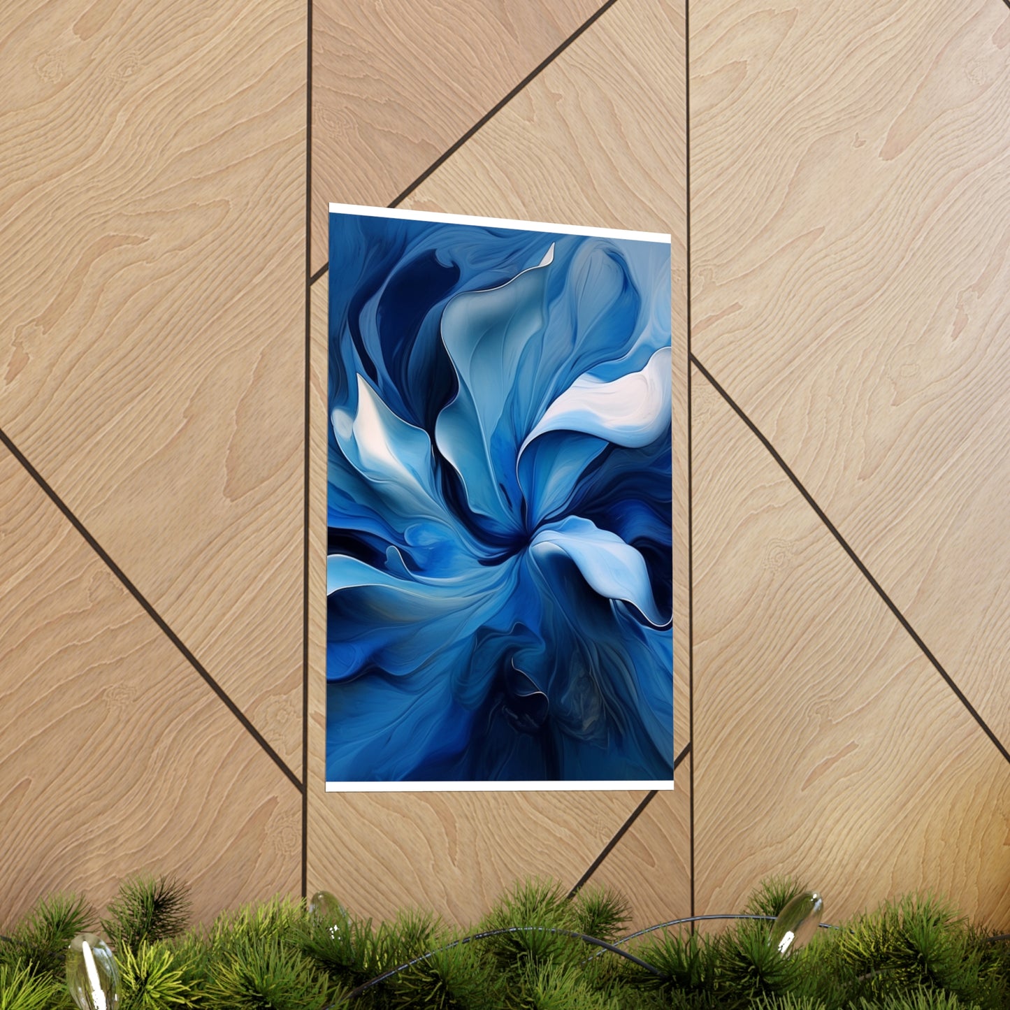 Premium Matte Vertical Posters Abstract Blue Tulip 4