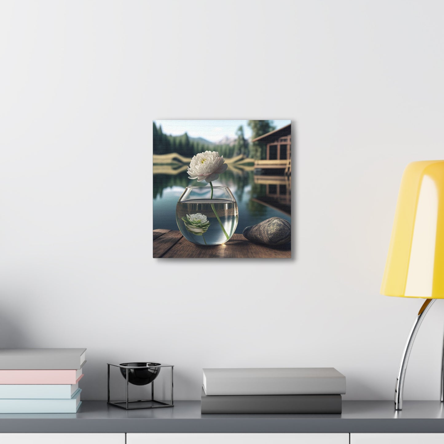 Canvas Gallery Wraps White Peony glass vase 2