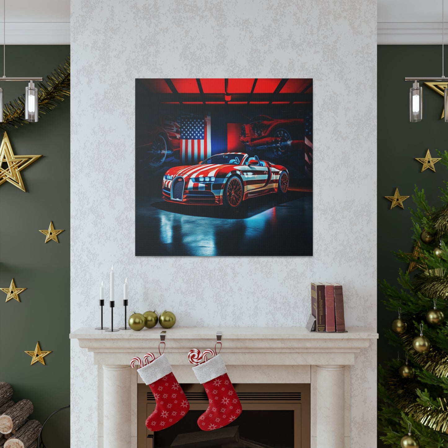 Canvas Gallery Wraps Macro Bugatti American Flag 2