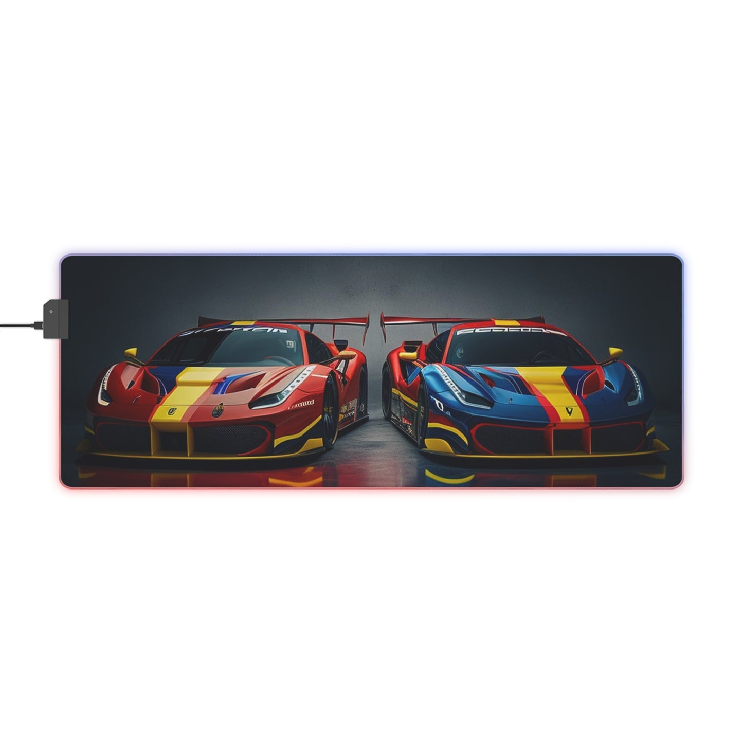 LED Gaming Mouse Pad Ferrari Red Blue 4