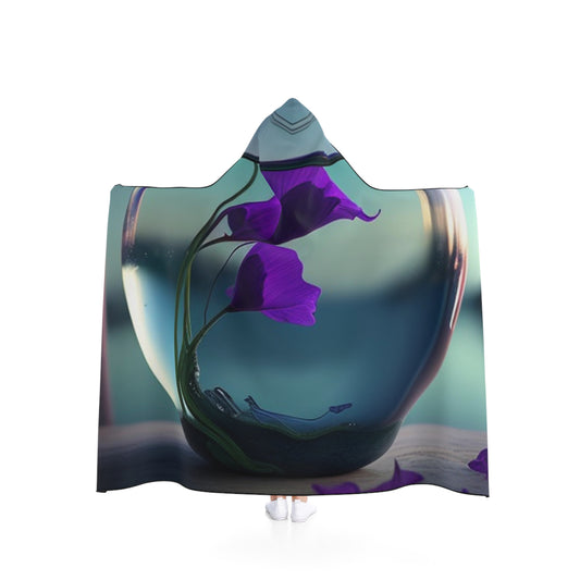 Hooded Blanket Purple Sweet pea in a vase 2