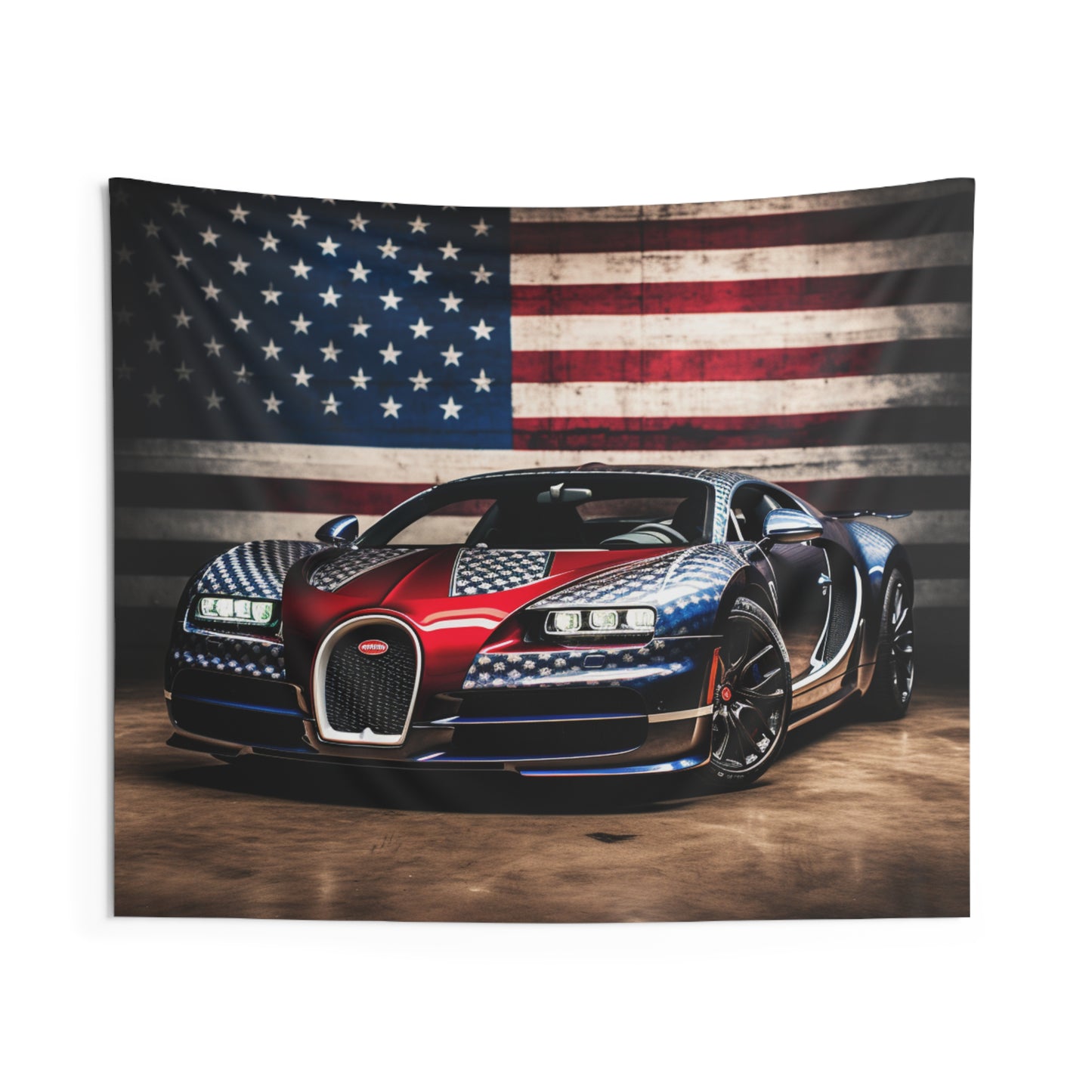 Indoor Wall Tapestries Bugatti American Flag 1
